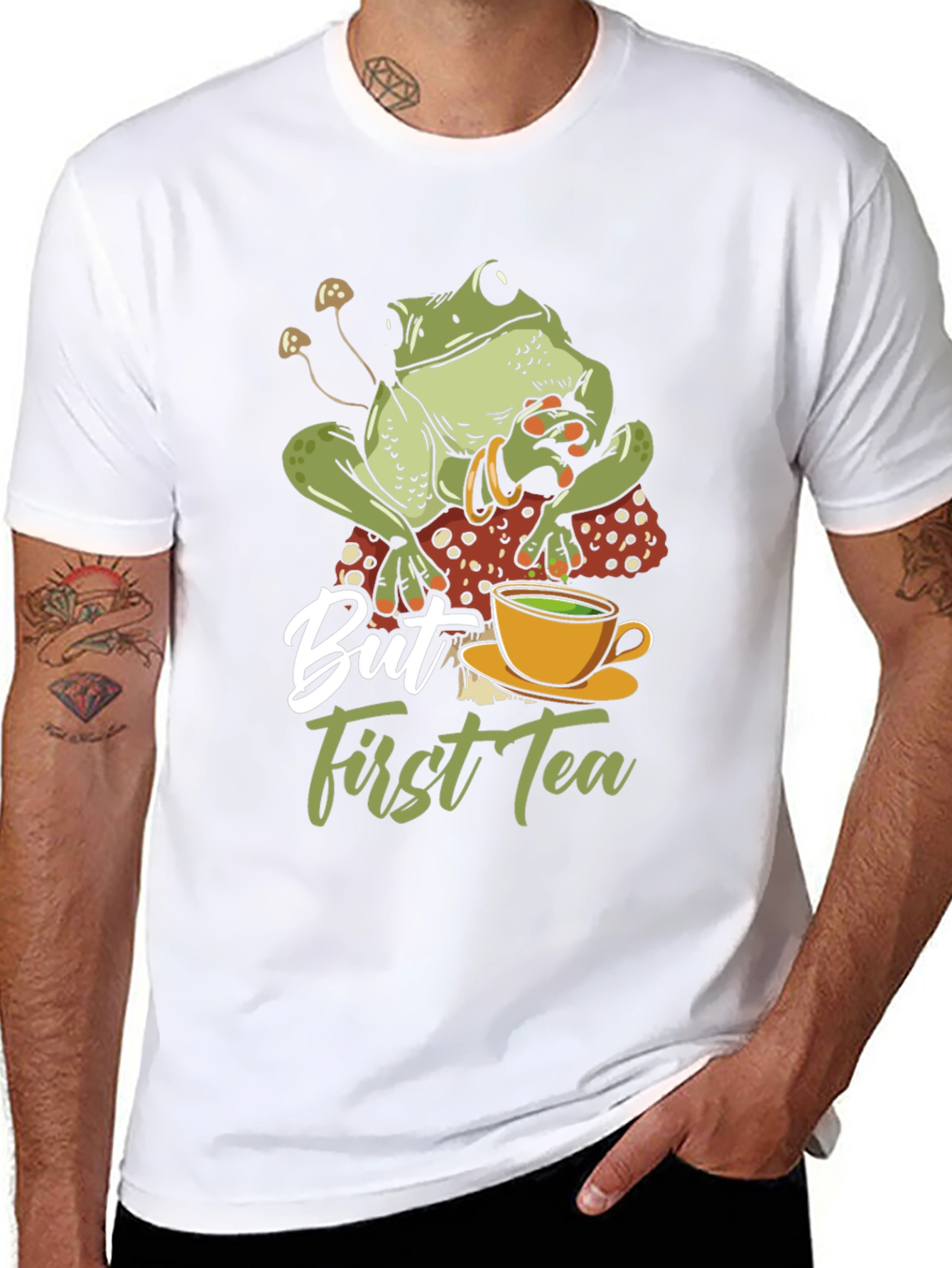 Black Frog Tea T-Shirt - But First Tea view 8