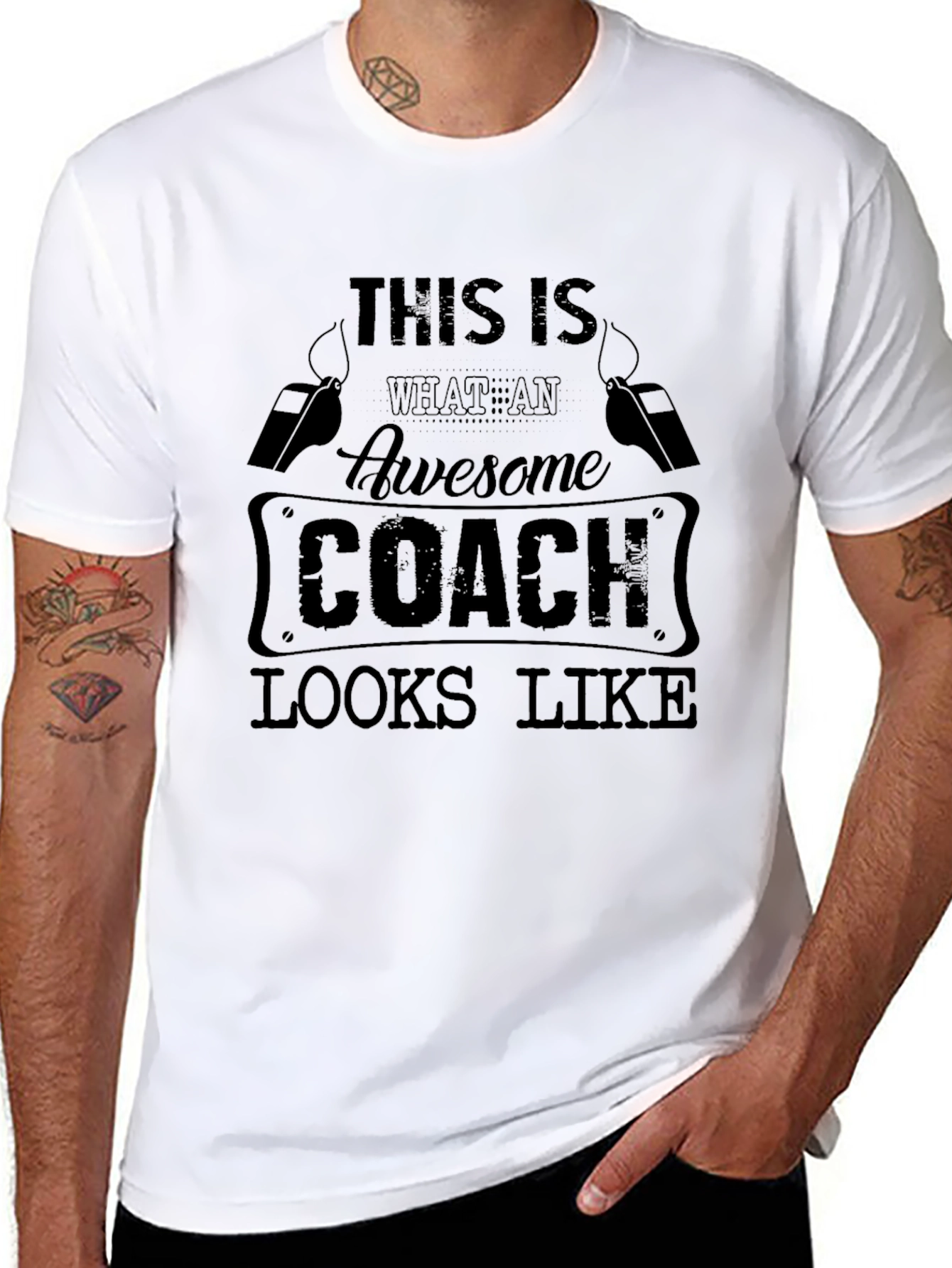 Black Awesome Coach T-Shirt - Gift for Coaches view 8