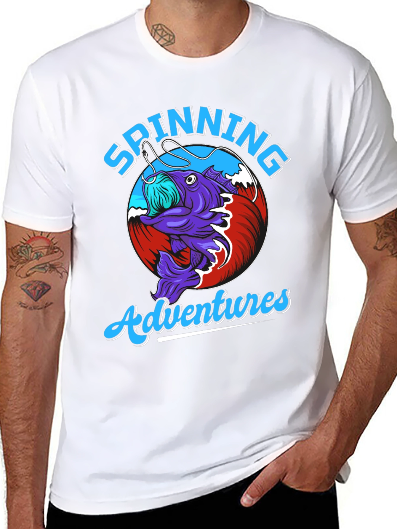 Spinning Adventures Fishing T-Shirt - Unique Design - 8