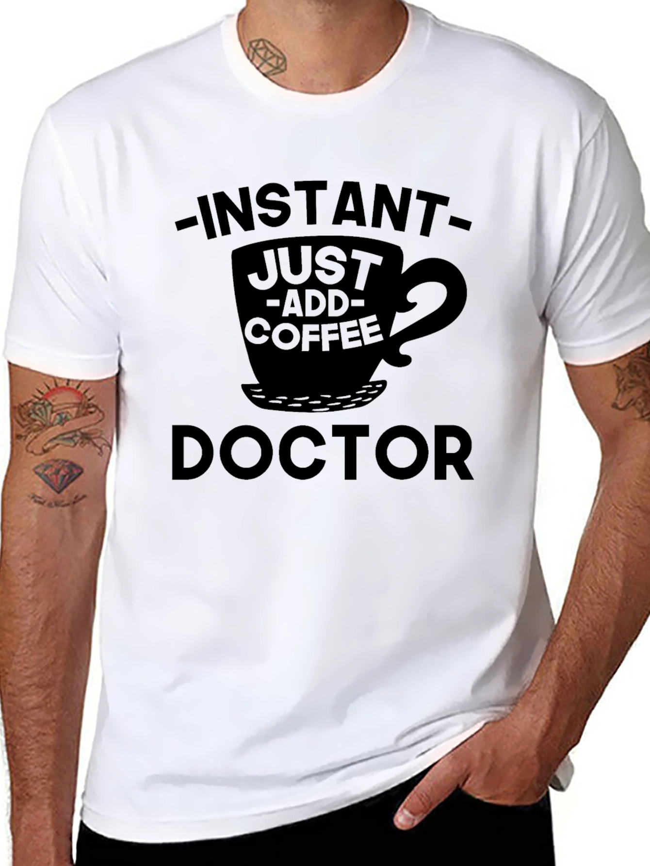 Black Instant Coffee Doctor Graphic T-Shirt view 8