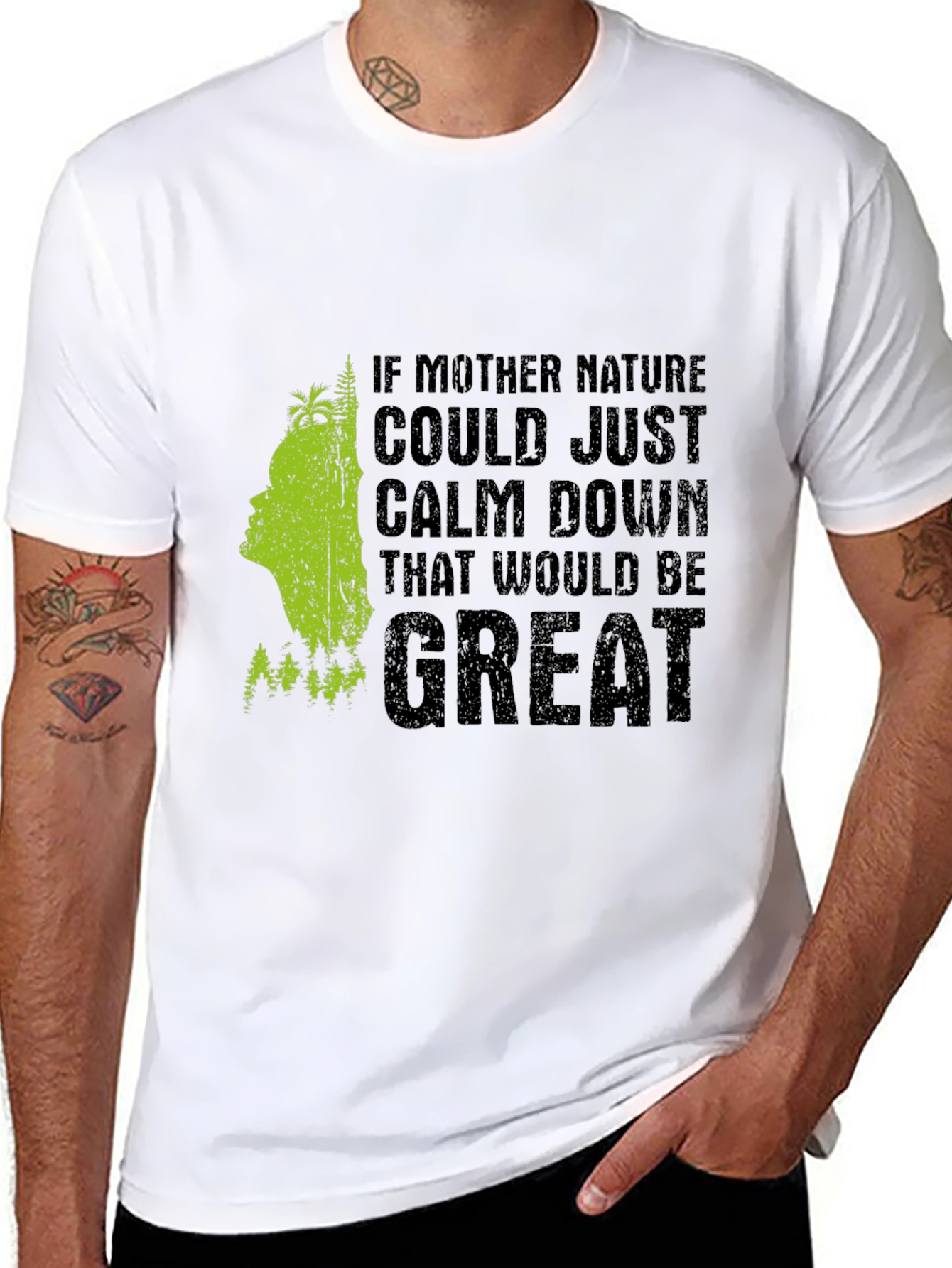 Black Mother Nature Sarcastic Graphic Tee - Black view 8