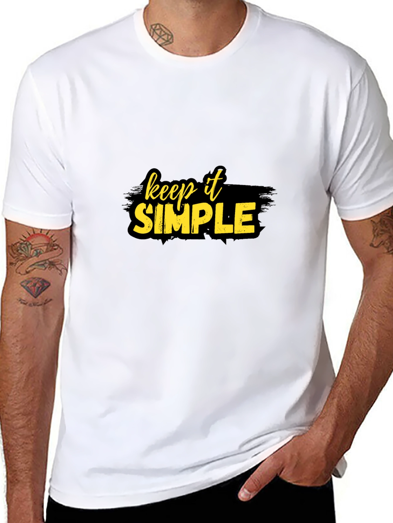 Black Keep It Simple Graphic T-Shirt view 8