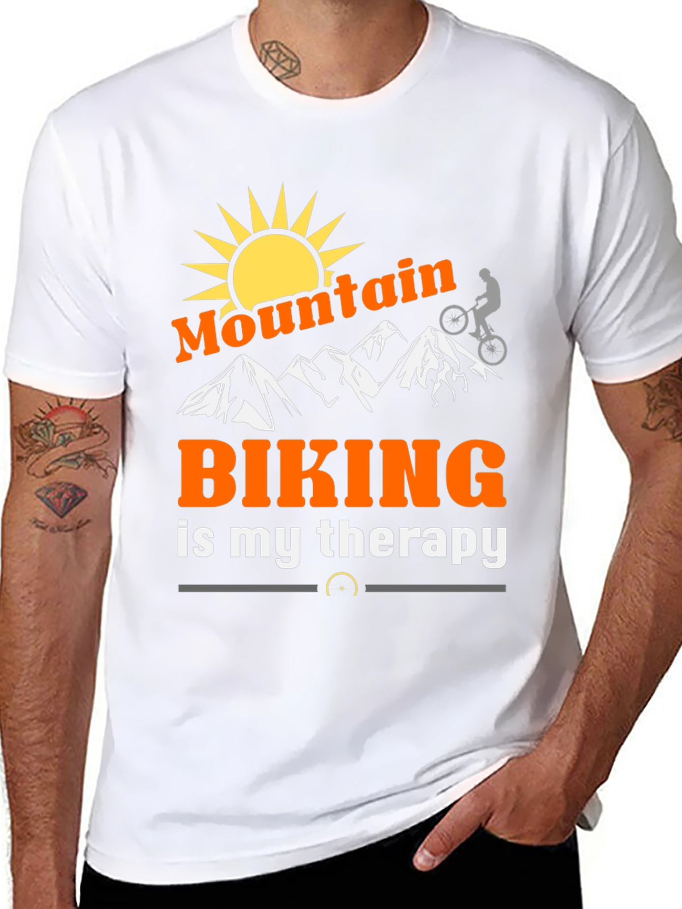 Black Mountain Biking Therapy T-Shirt view 8