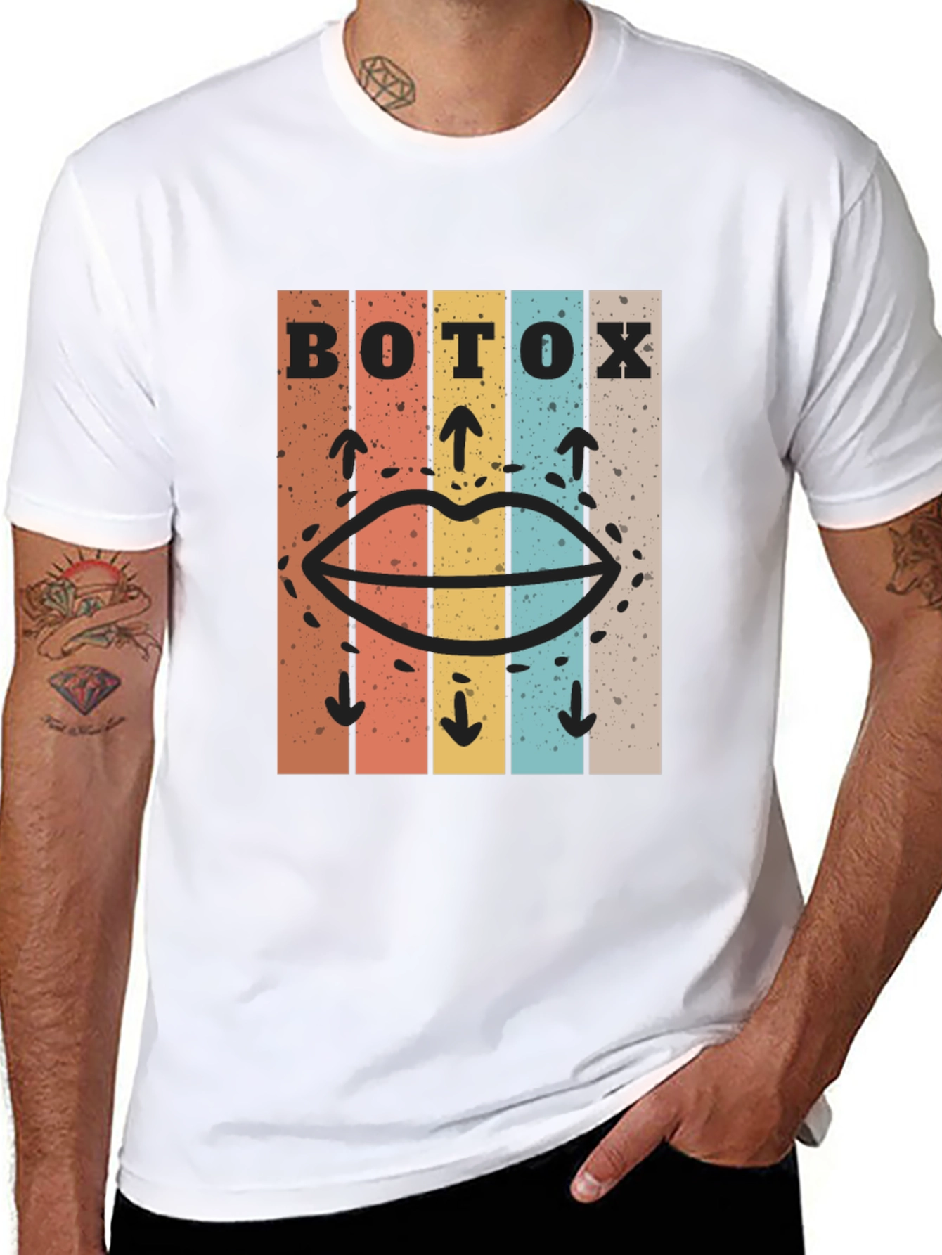 Black Retro Botox Graphic Tee - Unisex Cotton T-Shirt view 8