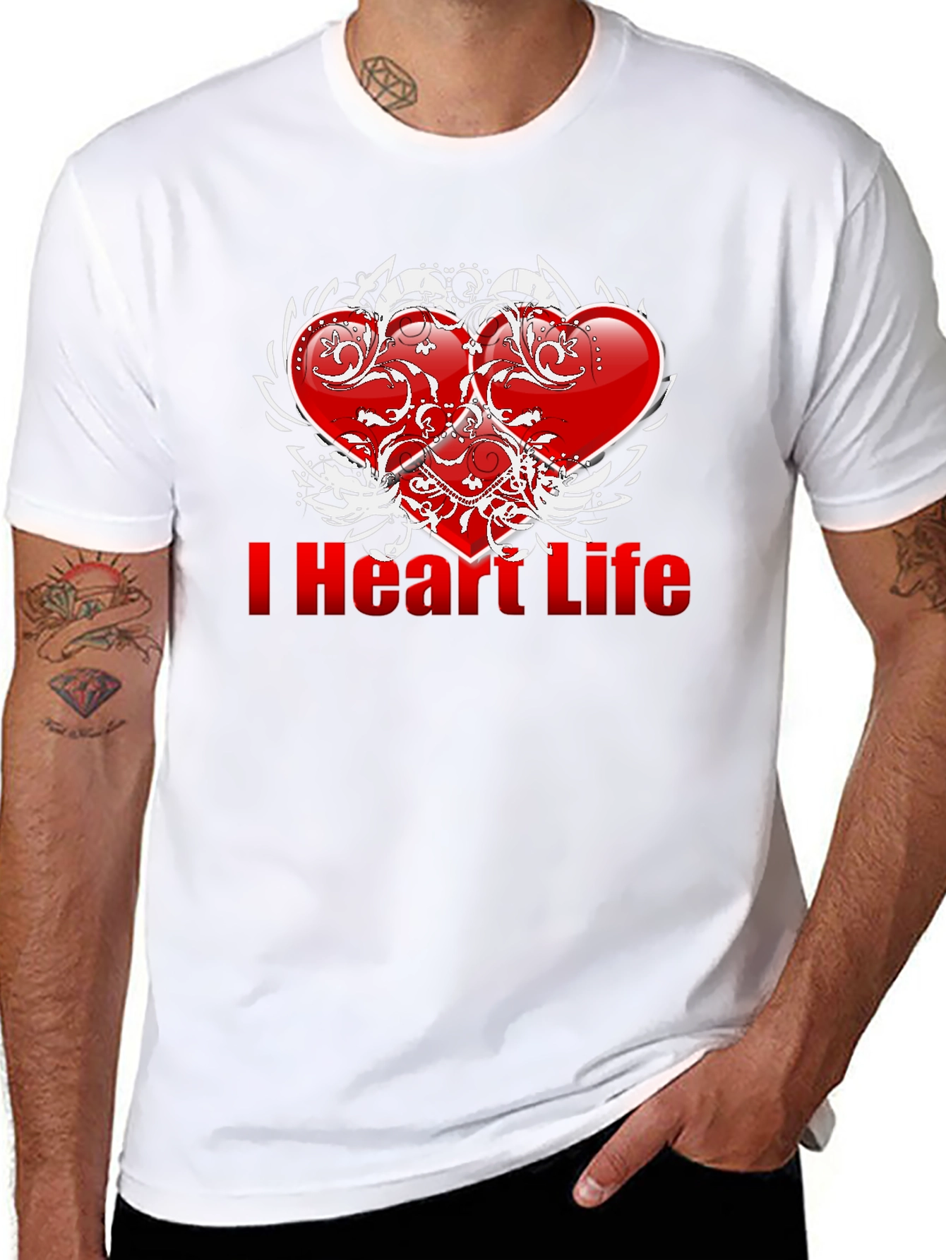 Black I Heart Life Graphic T-Shirt - Black view 8