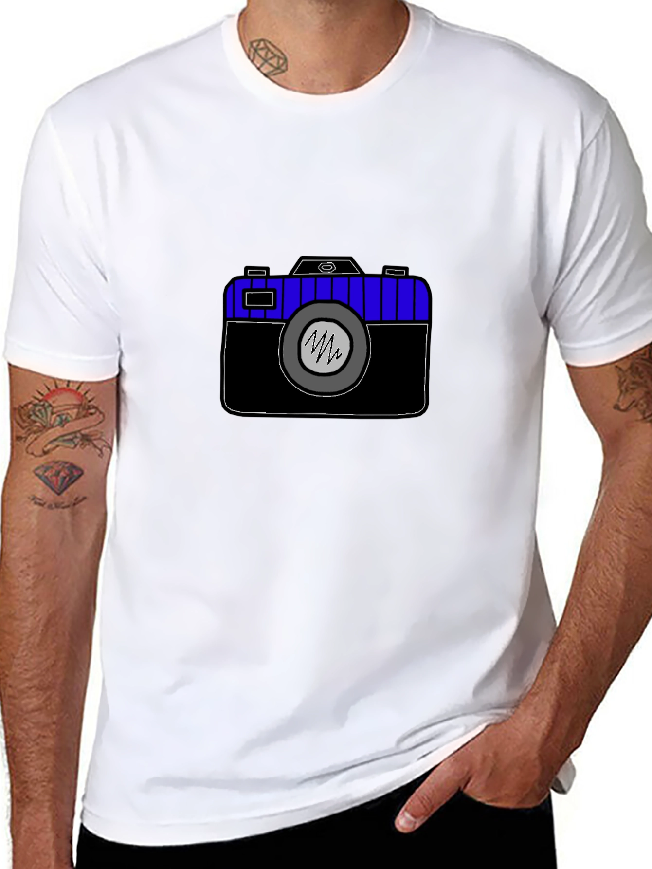 Black Camera Graphic Tee - Black Unisex T-Shirt view 8