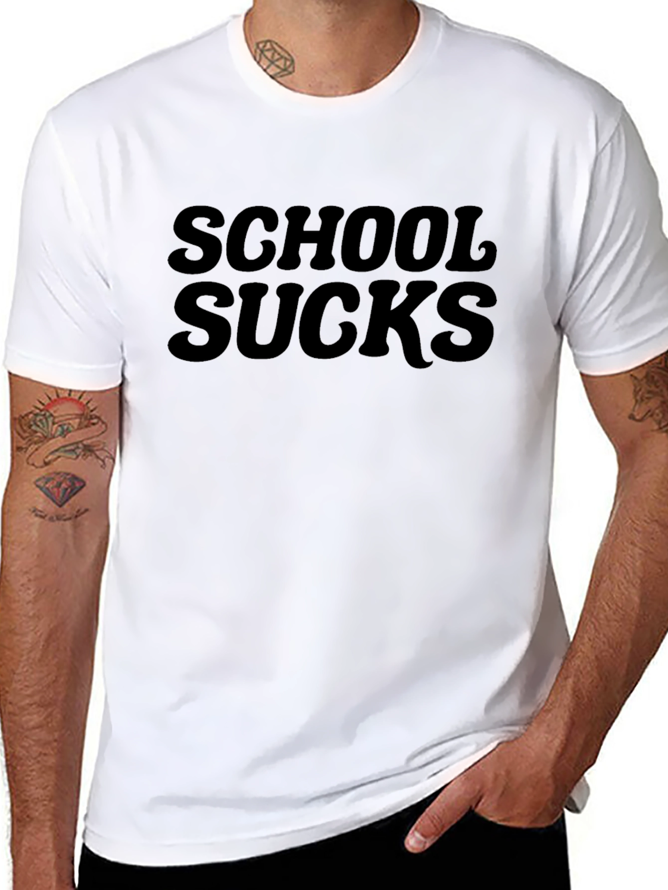 Black School Sucks T-Shirt - Bold Statement Tee view 8