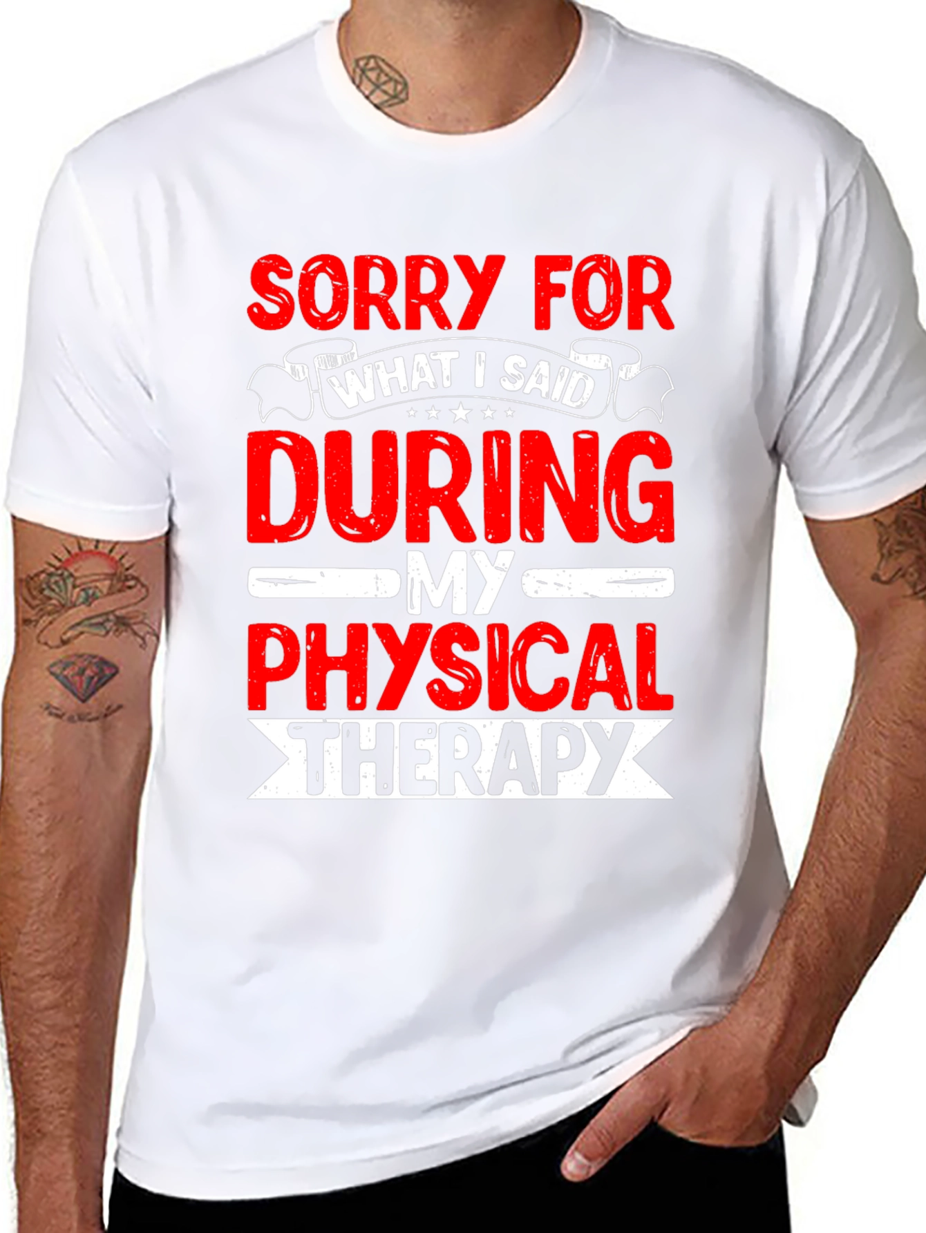 Black Funny Physical Therapy T-Shirt - Sorry For What I Said view 8
