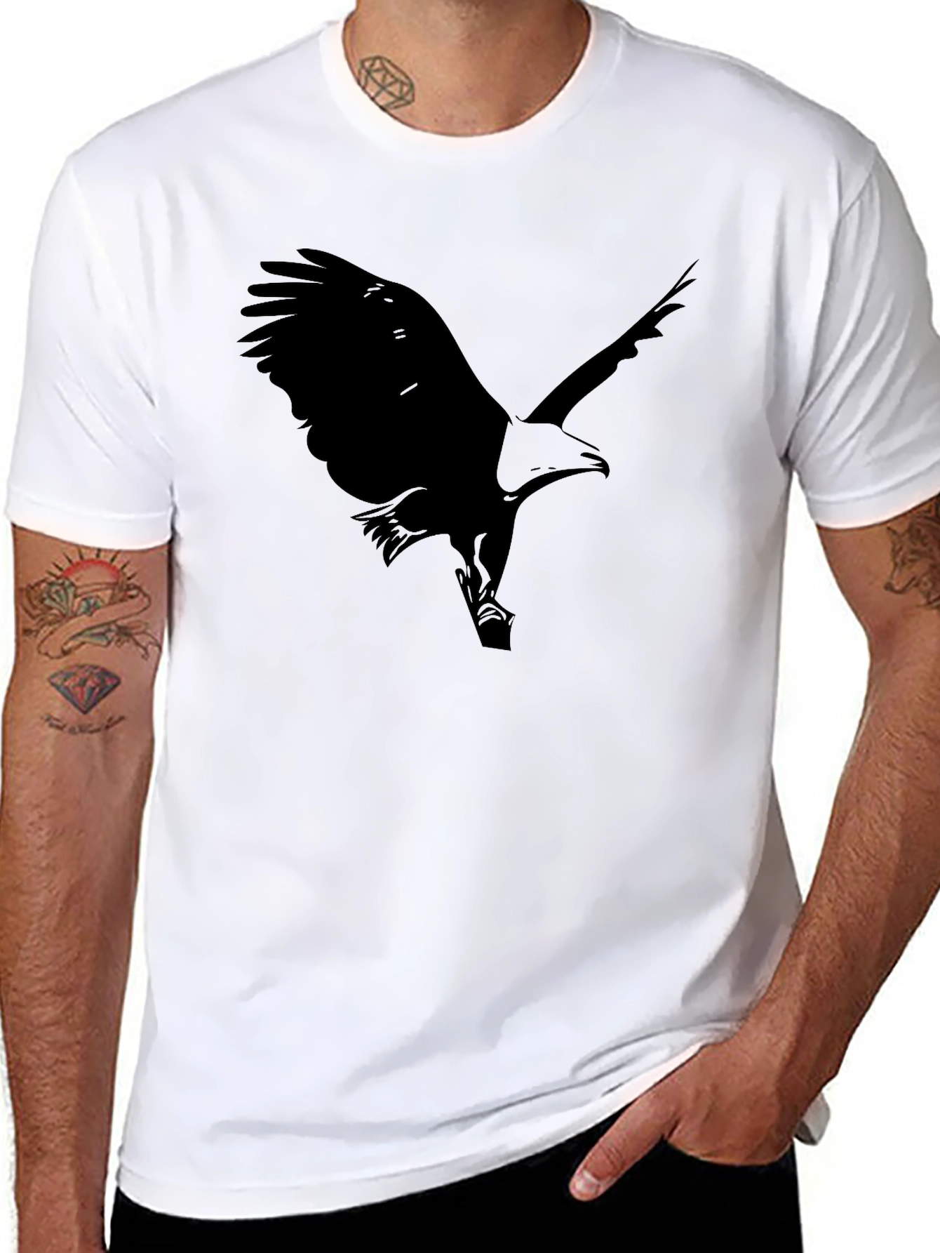 Black Black Eagle Graphic Tee - Stylish Menswear view 8