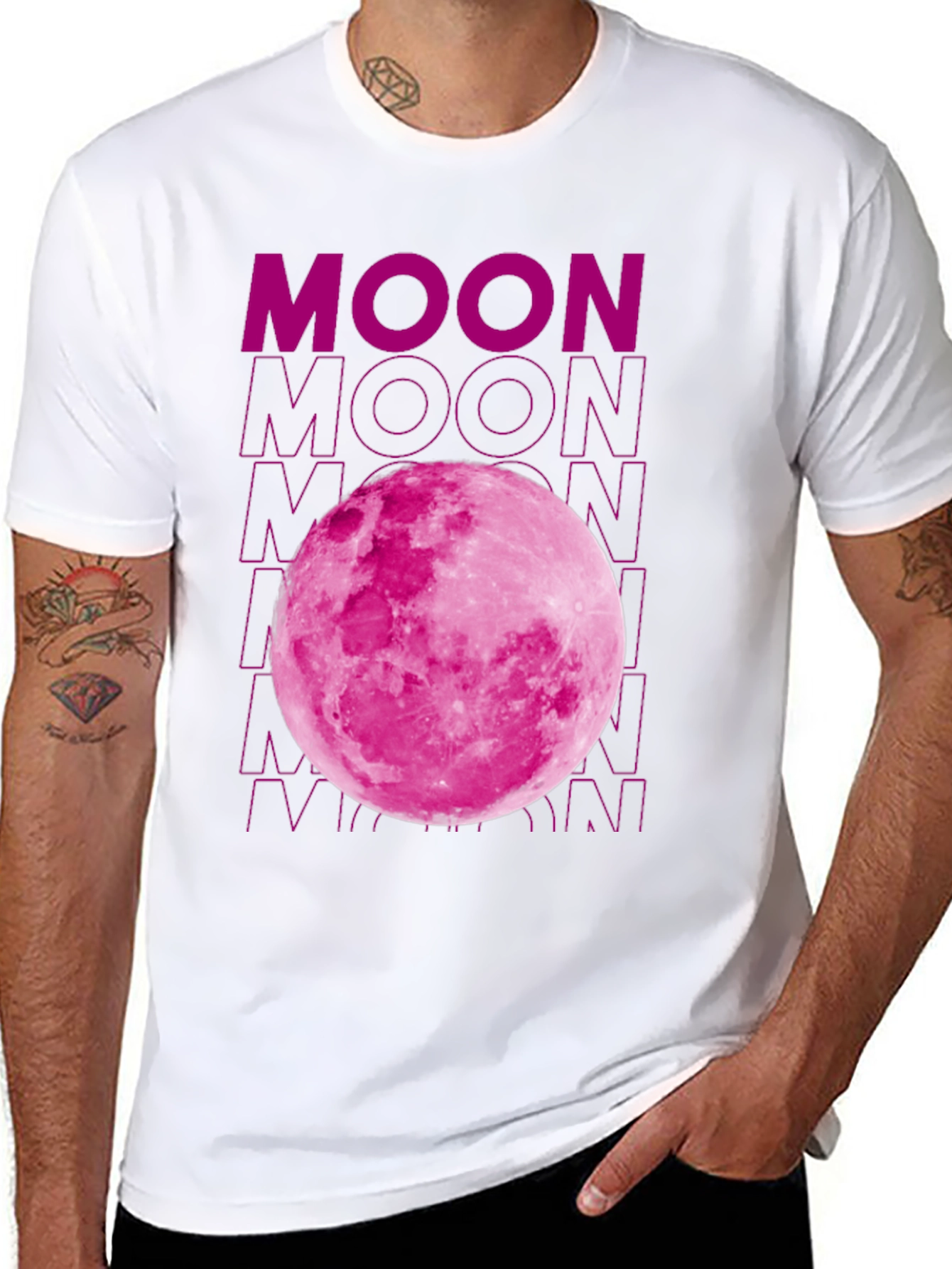 Black Pink Moon Graphic T-Shirt - Soft Cotton Blend view 8