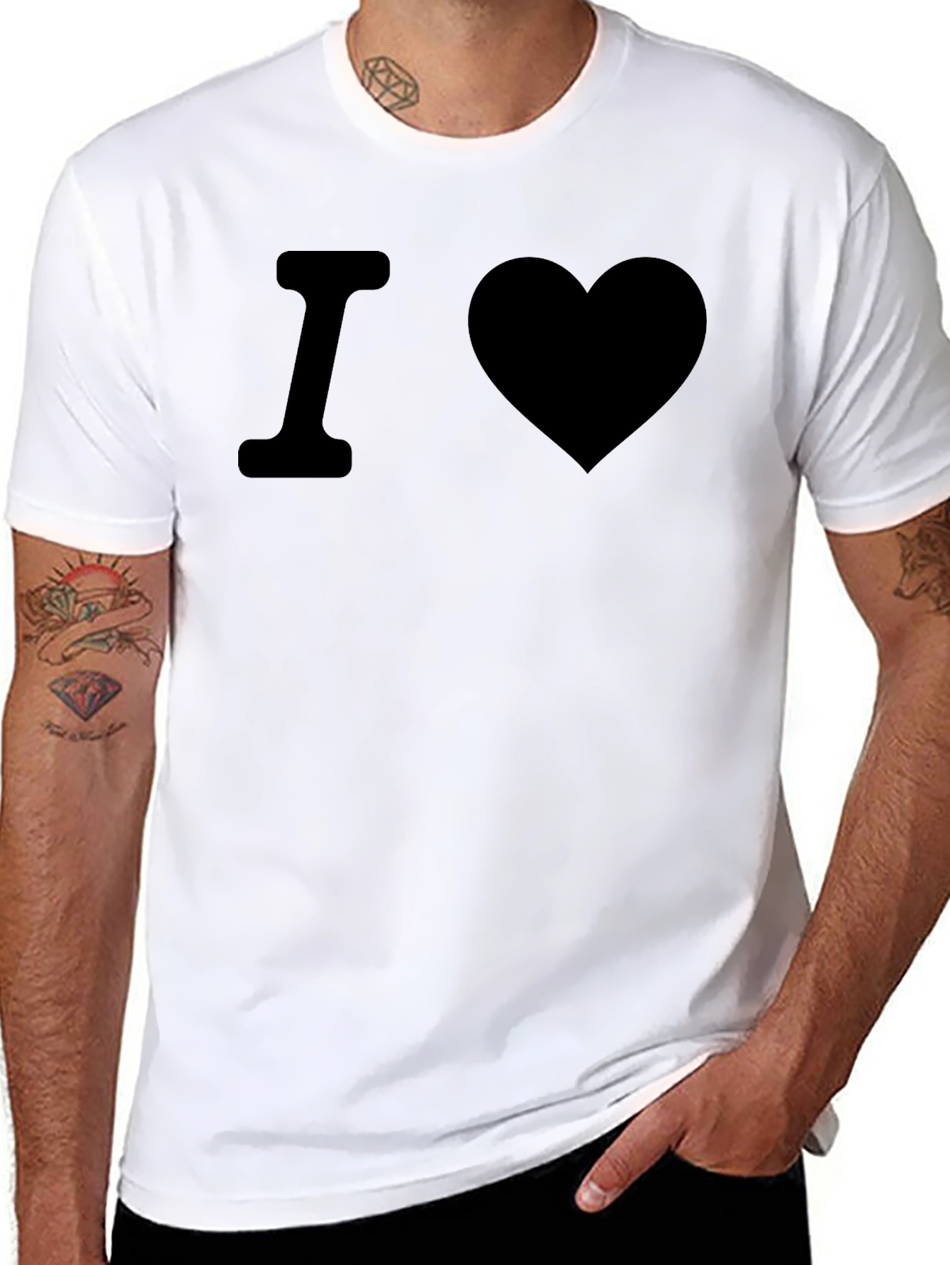 Black I Heart Tee - Classic Black Cotton T-Shirt view 8