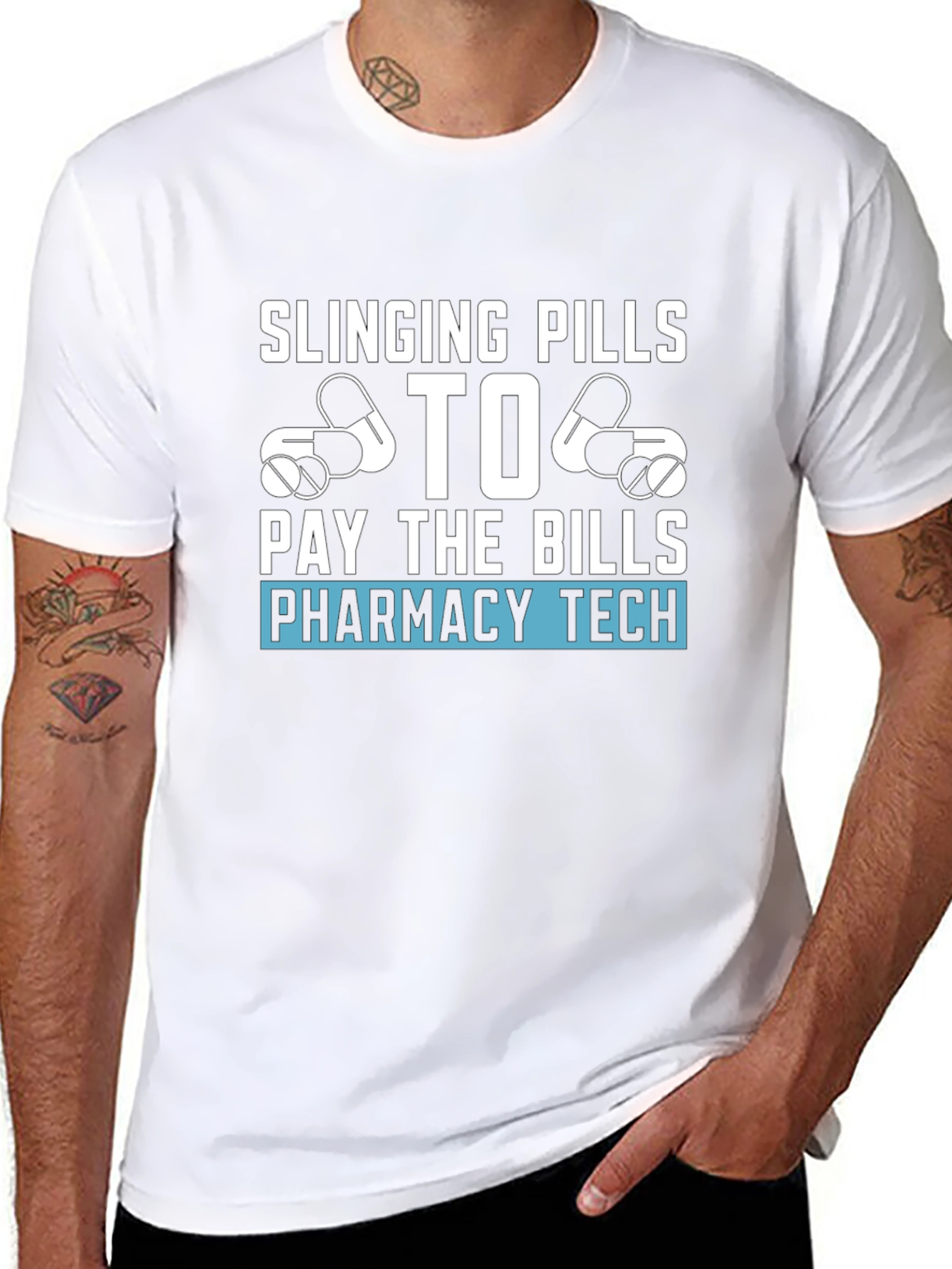 Black Pharmacy Tech T-Shirt - Slinging Pills view 8