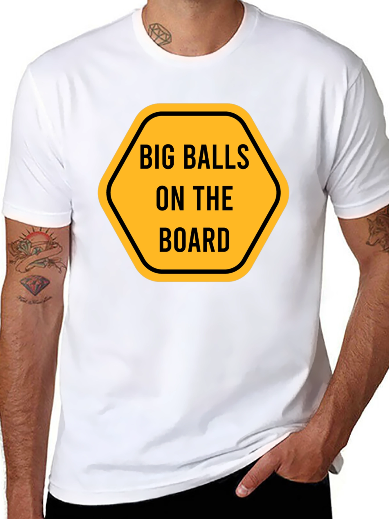 Black Big Balls on the Board Graphic Tee view 8