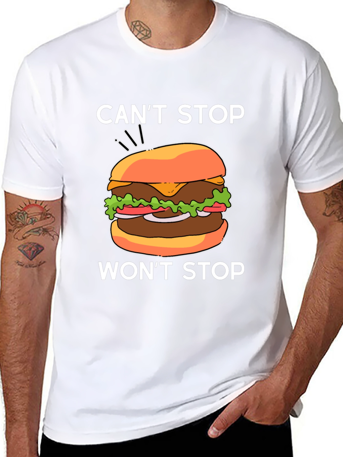 Black Can't Stop Won't Stop Burger Graphic Tee view 8