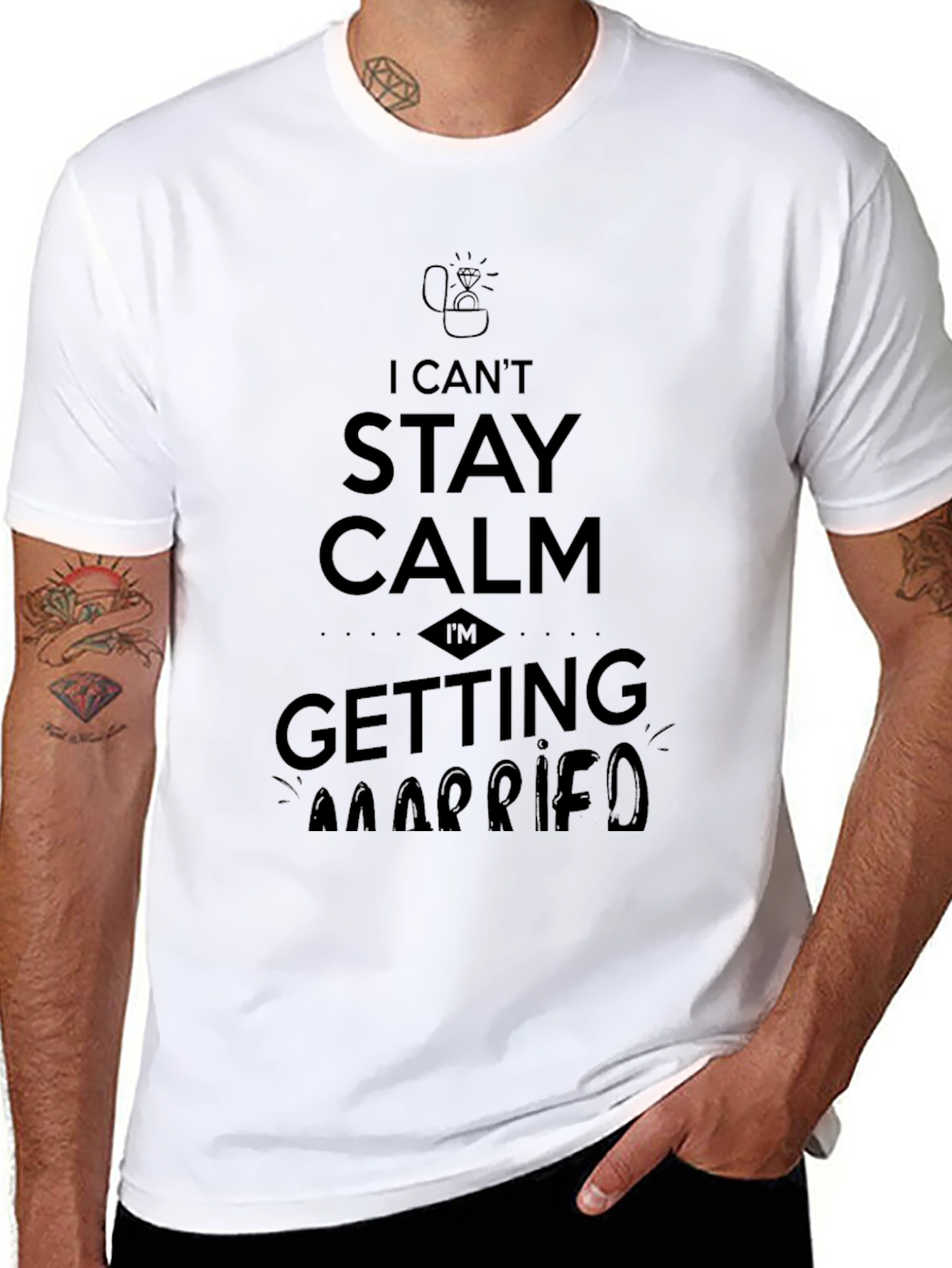 Black I Can't Stay Calm I'm Getting Married T-Shirt view 8