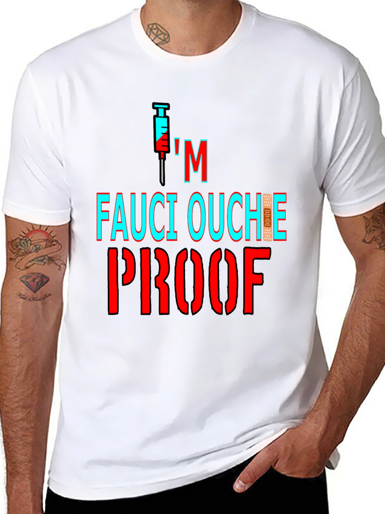 Black Fauci Ouchie Proof Graphic Tee - Black view 8