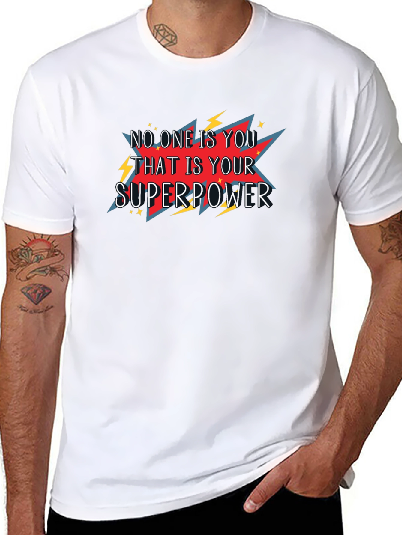 Black Be Yourself T-Shirt - Superpower Graphic Tee view 8