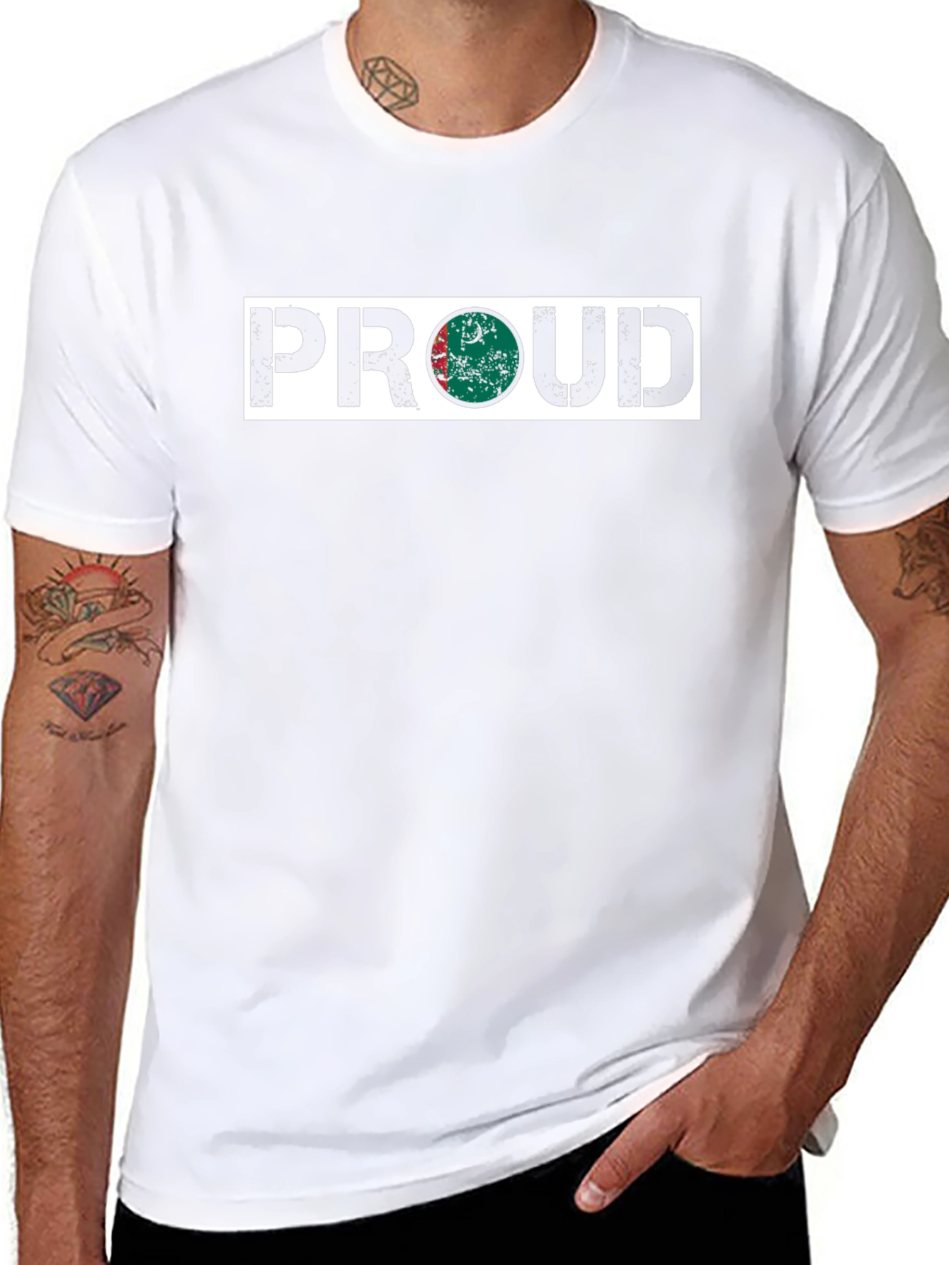 Black Proud Country Flag Graphic T-Shirt view 8