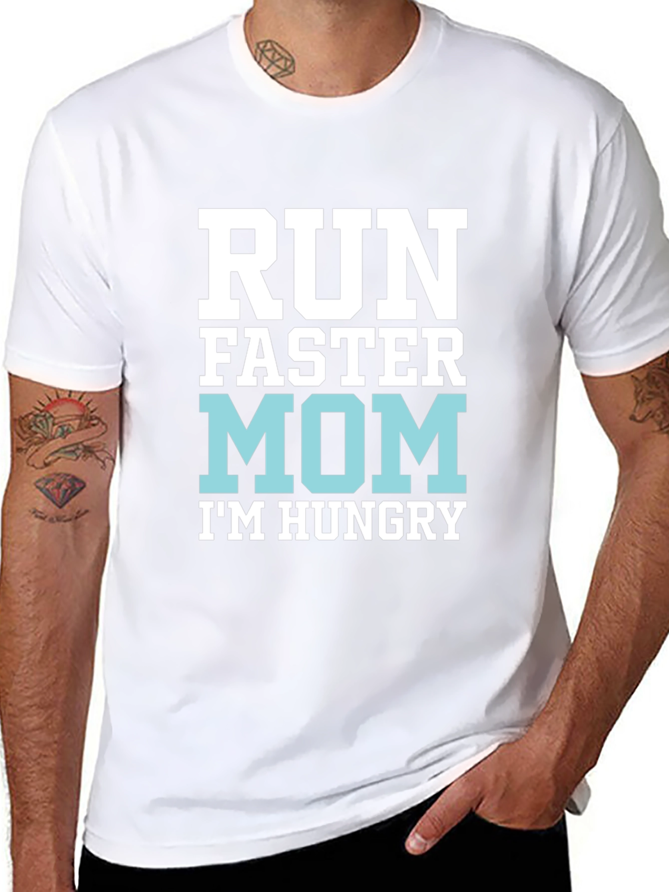 Black Run Faster Mom T-Shirt - Funny & Comfy view 8