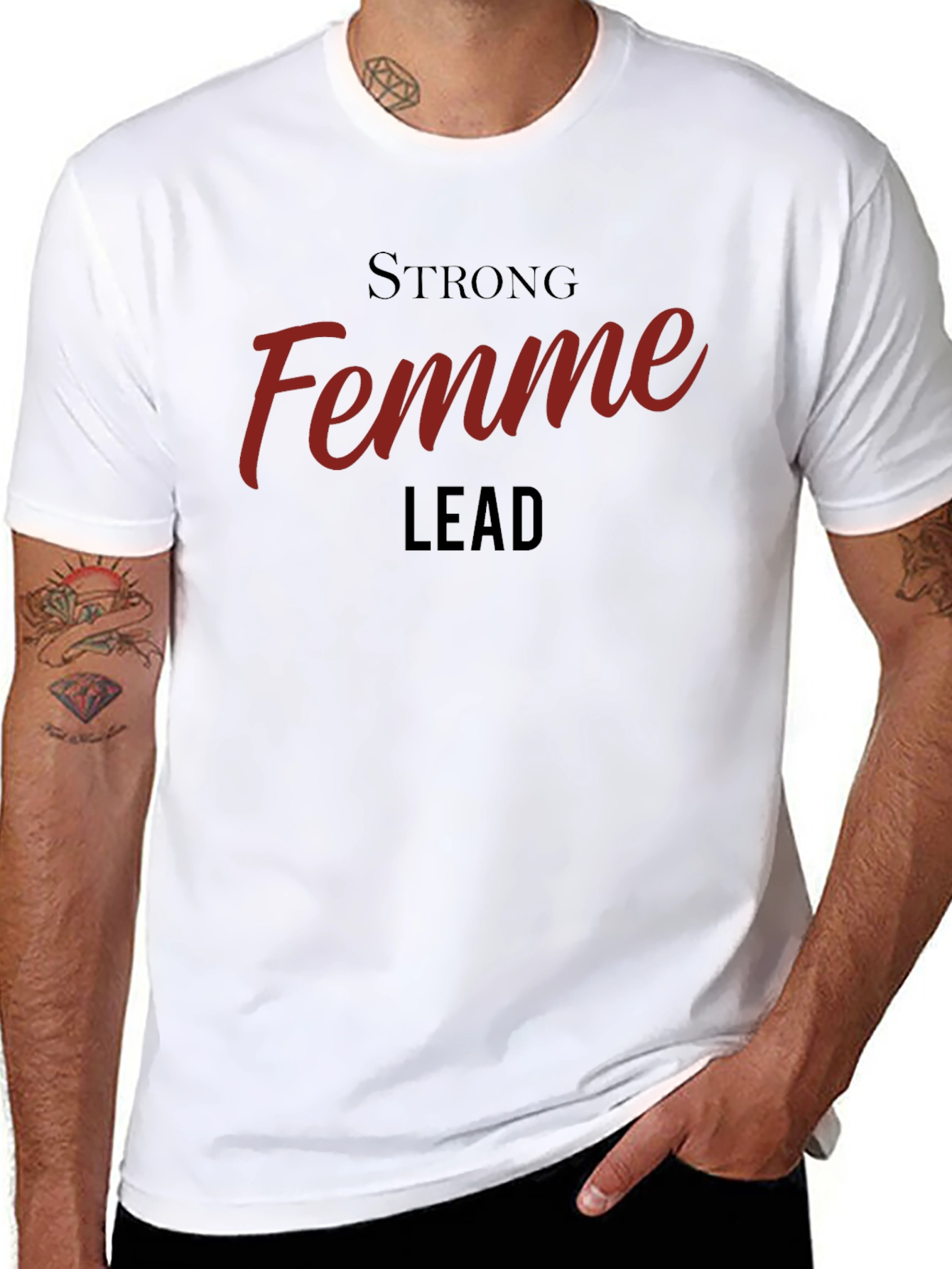 Black Strong Femme Lead Black Graphic Tee view 8