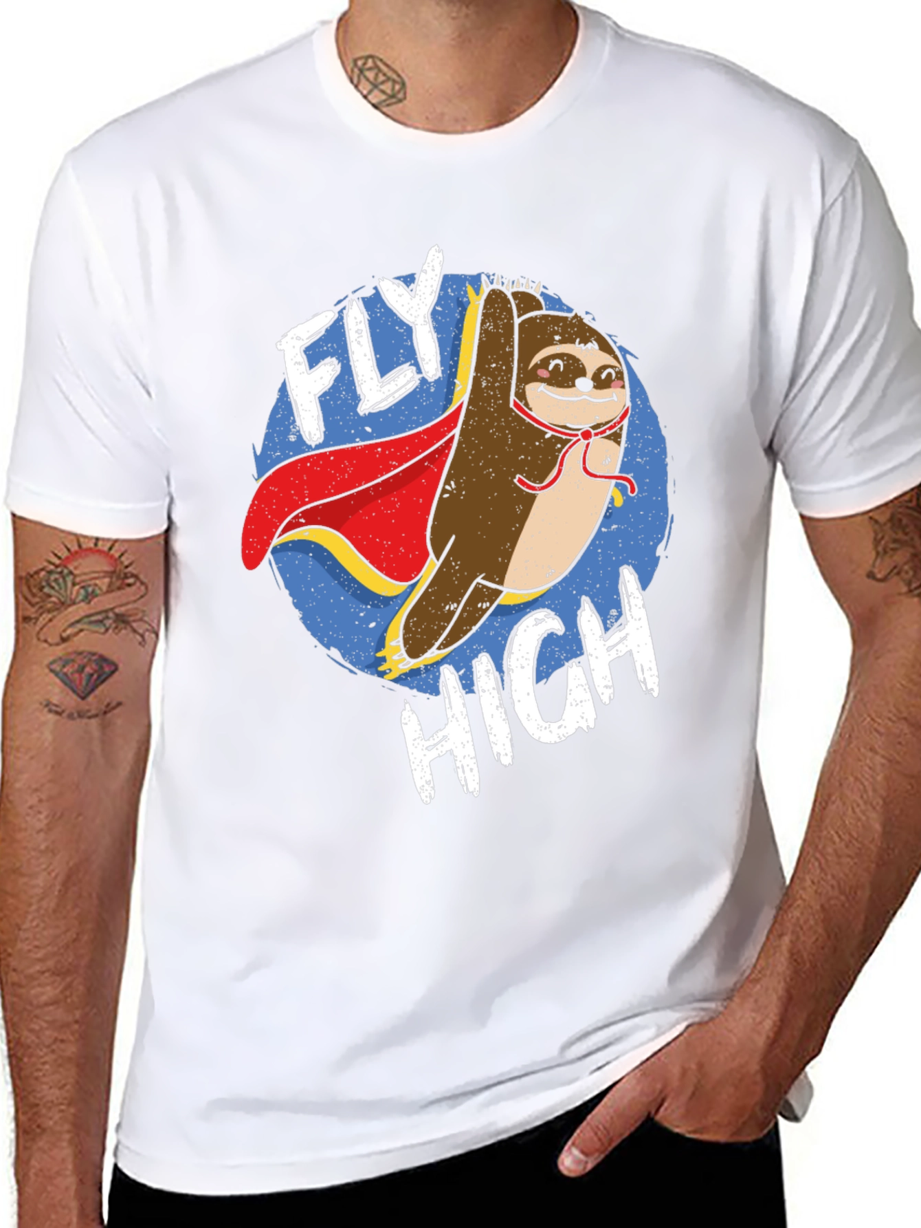 Black Fly High Sloth Graphic T-Shirt view 8