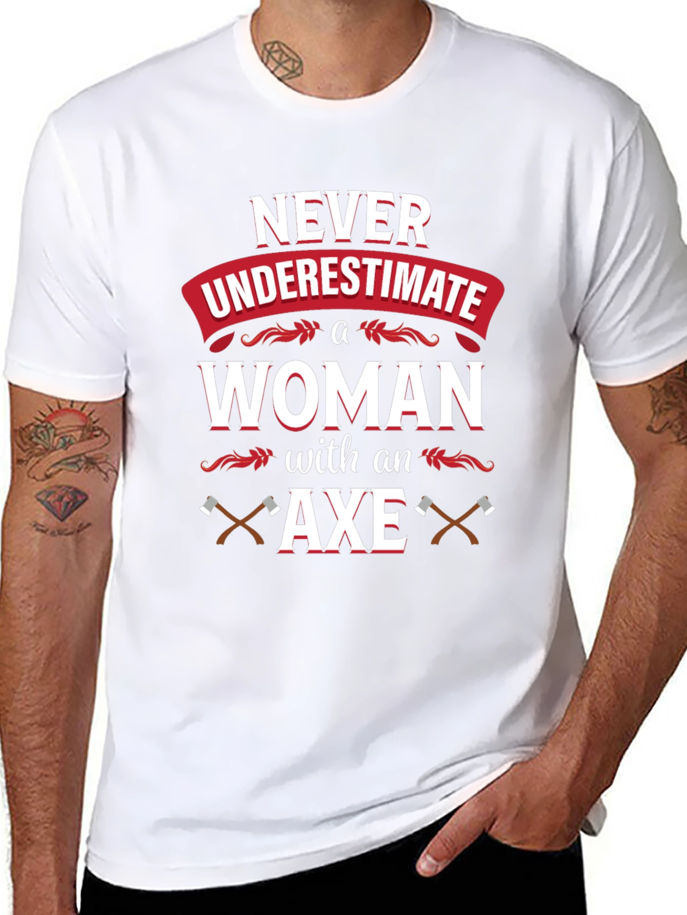 Black Never Underestimate A Woman With An Axe T-Shirt view 8