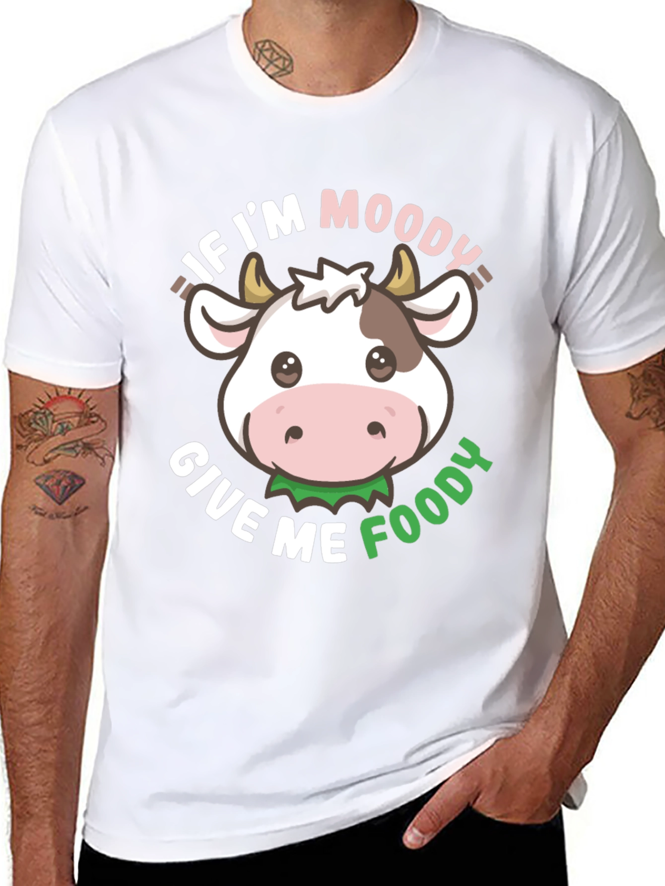 Black Moody Cow T-Shirt - Give Me Foody! view 8
