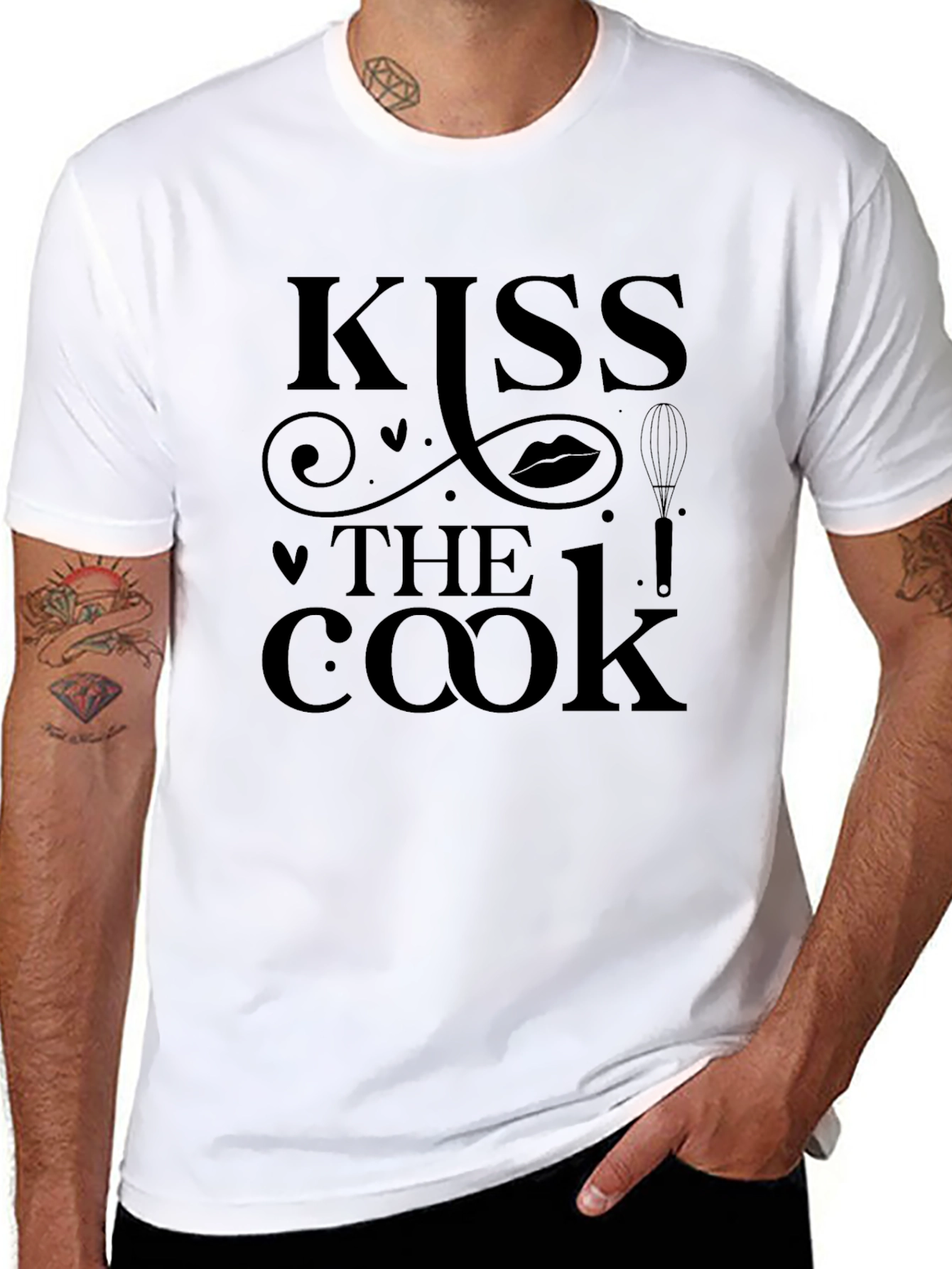 Black Kiss The Cook Graphic Tee - Soft & Stylish view 8