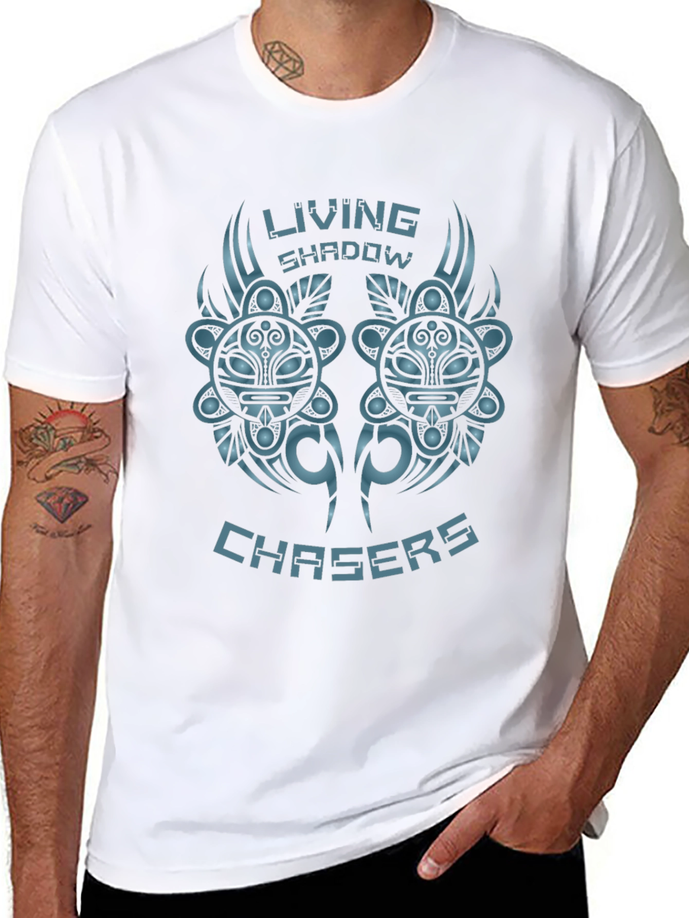 Black Living Shadow Chasers Graphic Tee view 8