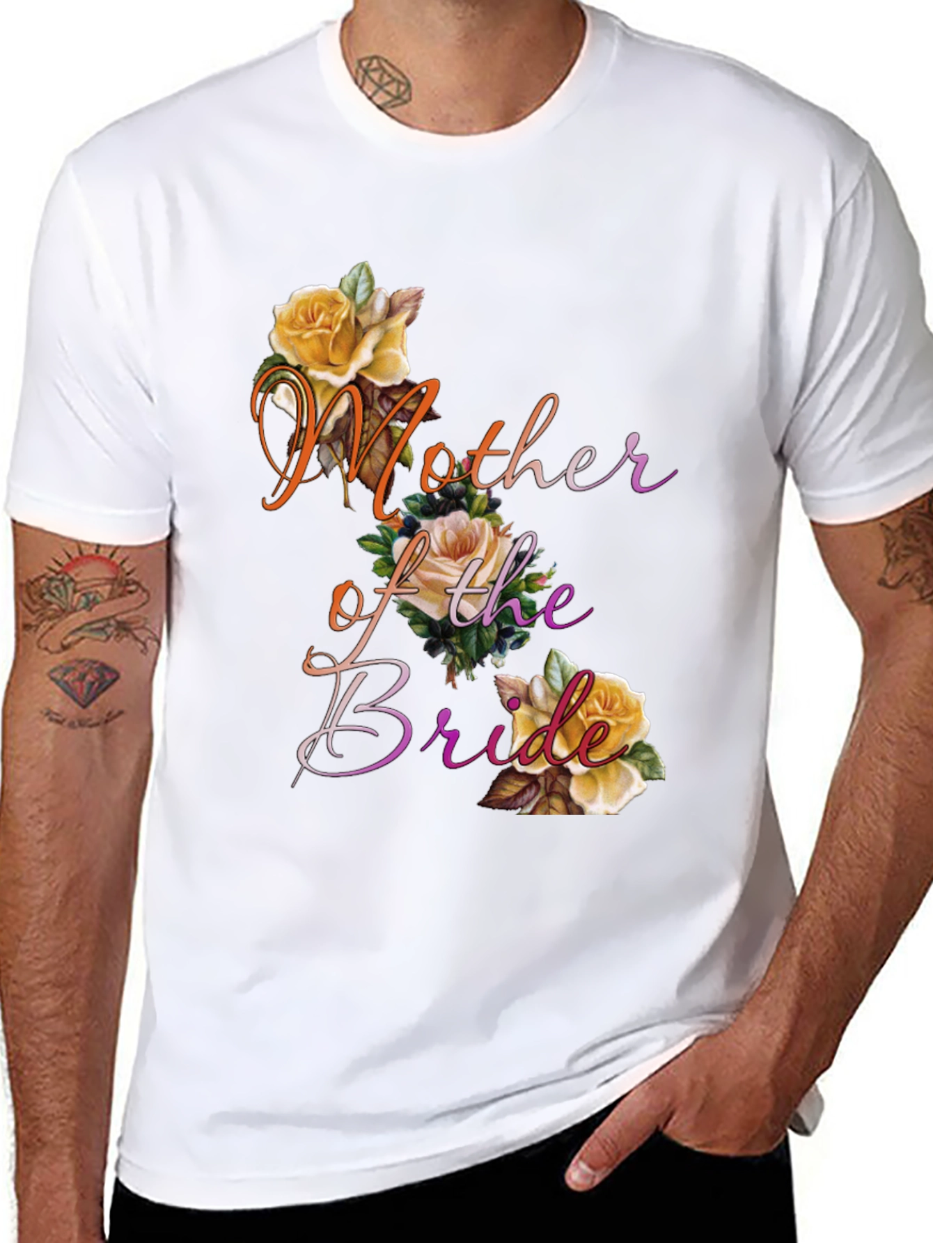Black Mother of the Bride Floral T-Shirt view 8