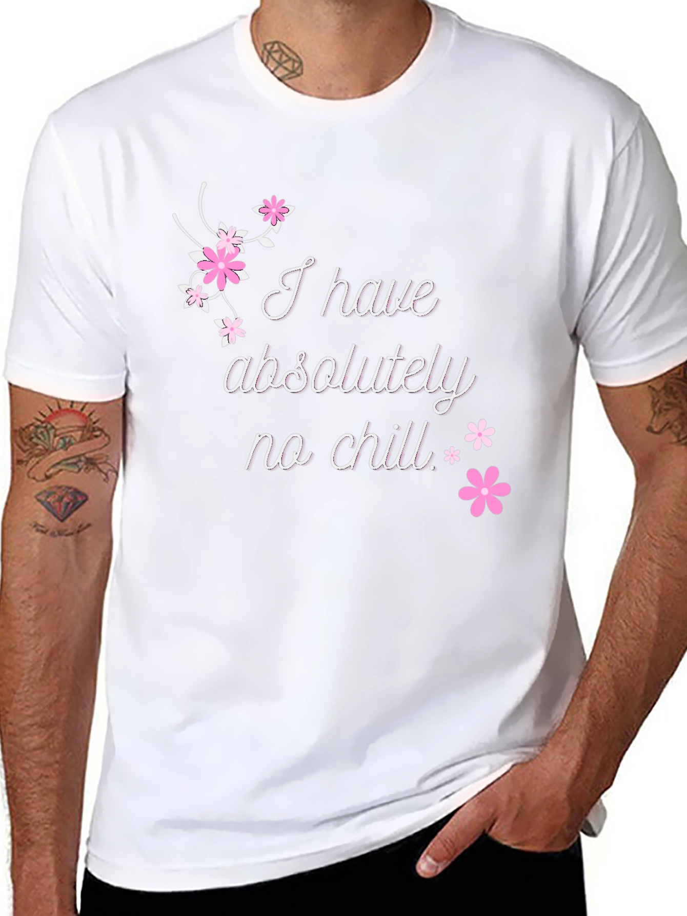 Black Funny "No Chill" Graphic Tee - Casual Black T-Shirt view 8