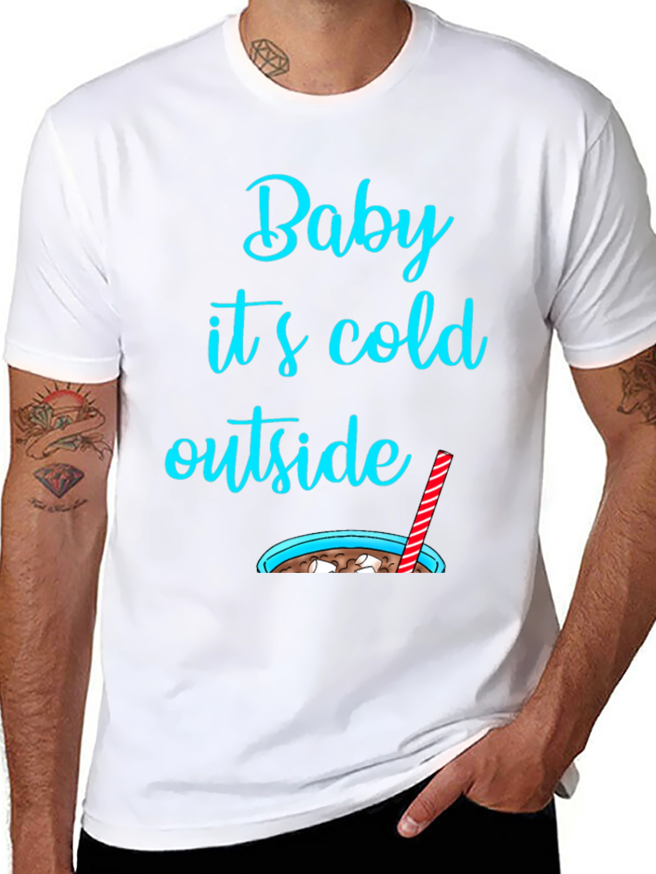 Black Baby It's Cold Outside Graphic Tee view 8