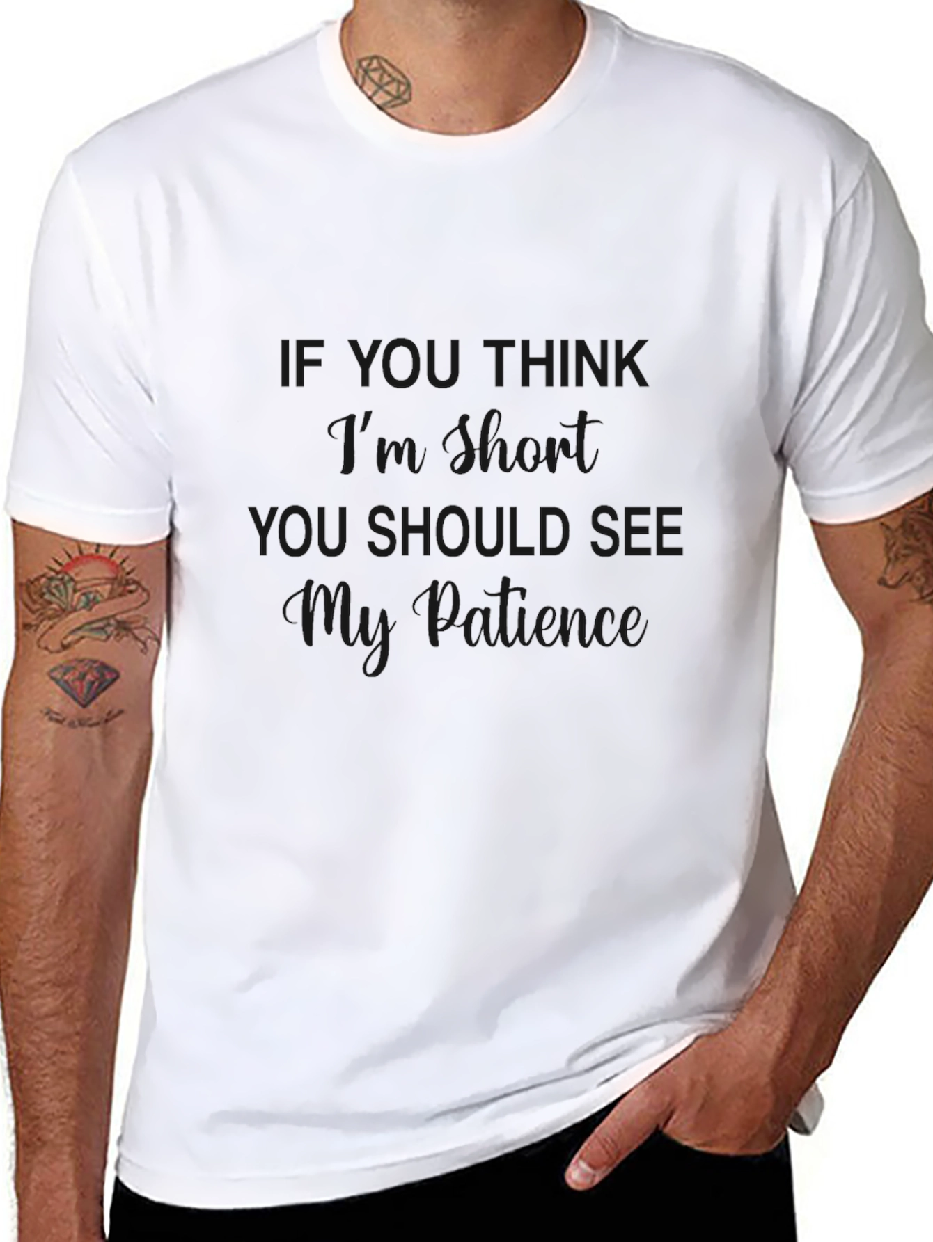 Black Sarcastic Patience Graphic T-Shirt view 8