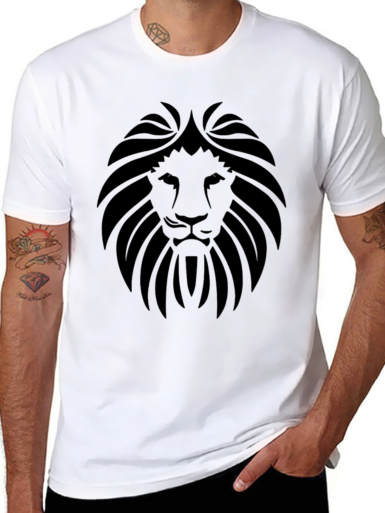 Black Black Lion Graphic Tee - Modern Men's Style view 8