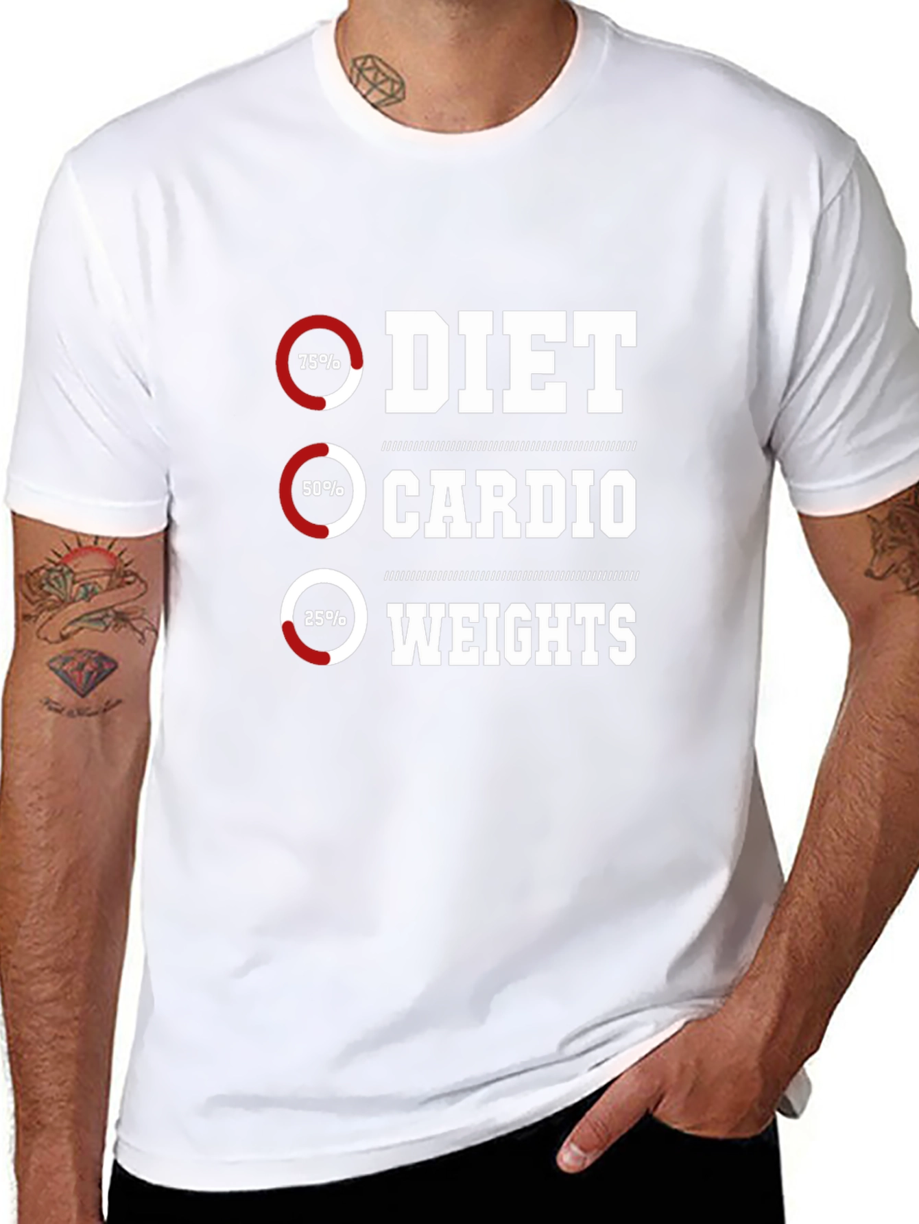 Black Diet, Cardio, Weights Fitness T-Shirt view 8