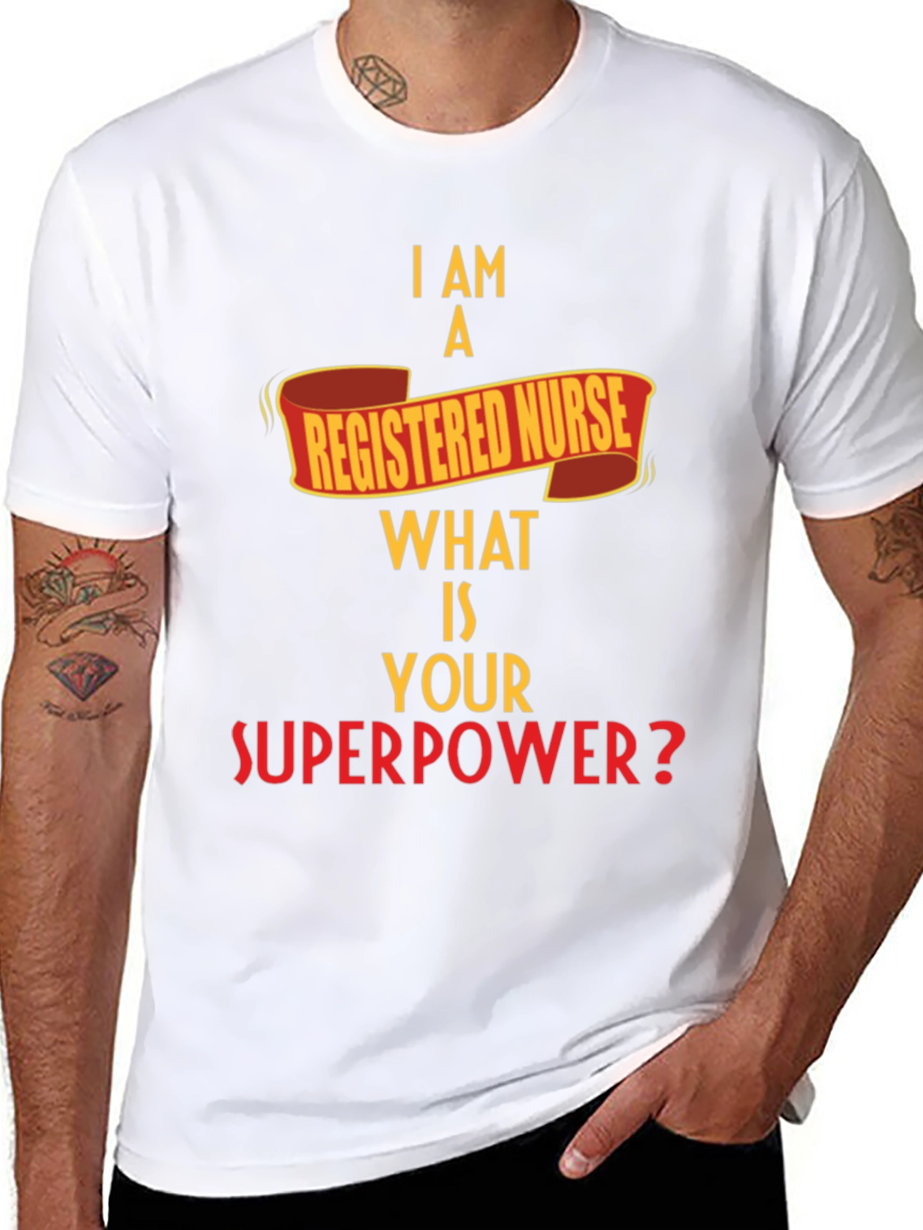 Black Registered Nurse Superpower T-Shirt view 8