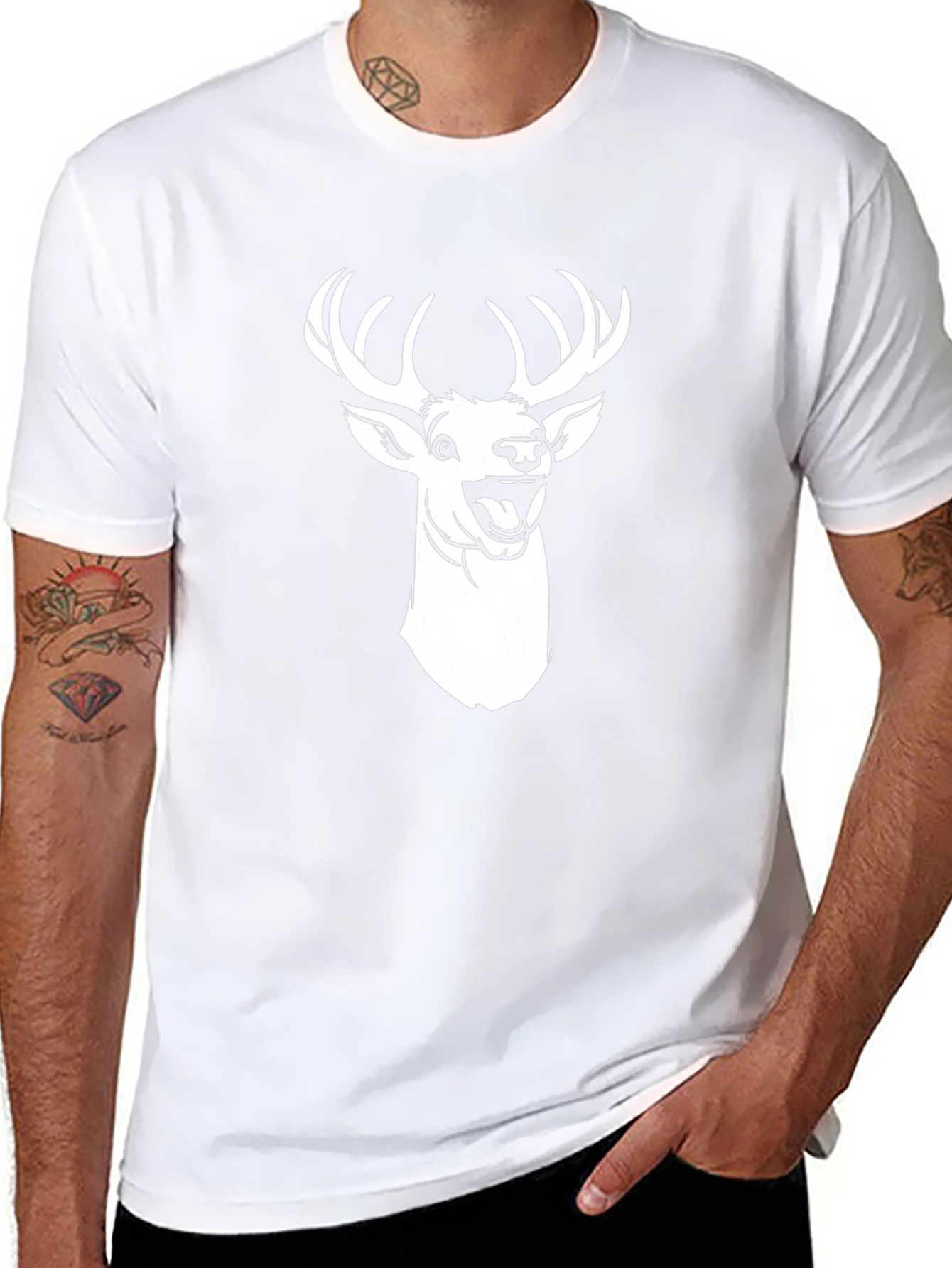 Black Deer Graphic Tee - Black T-Shirt for Men view 8
