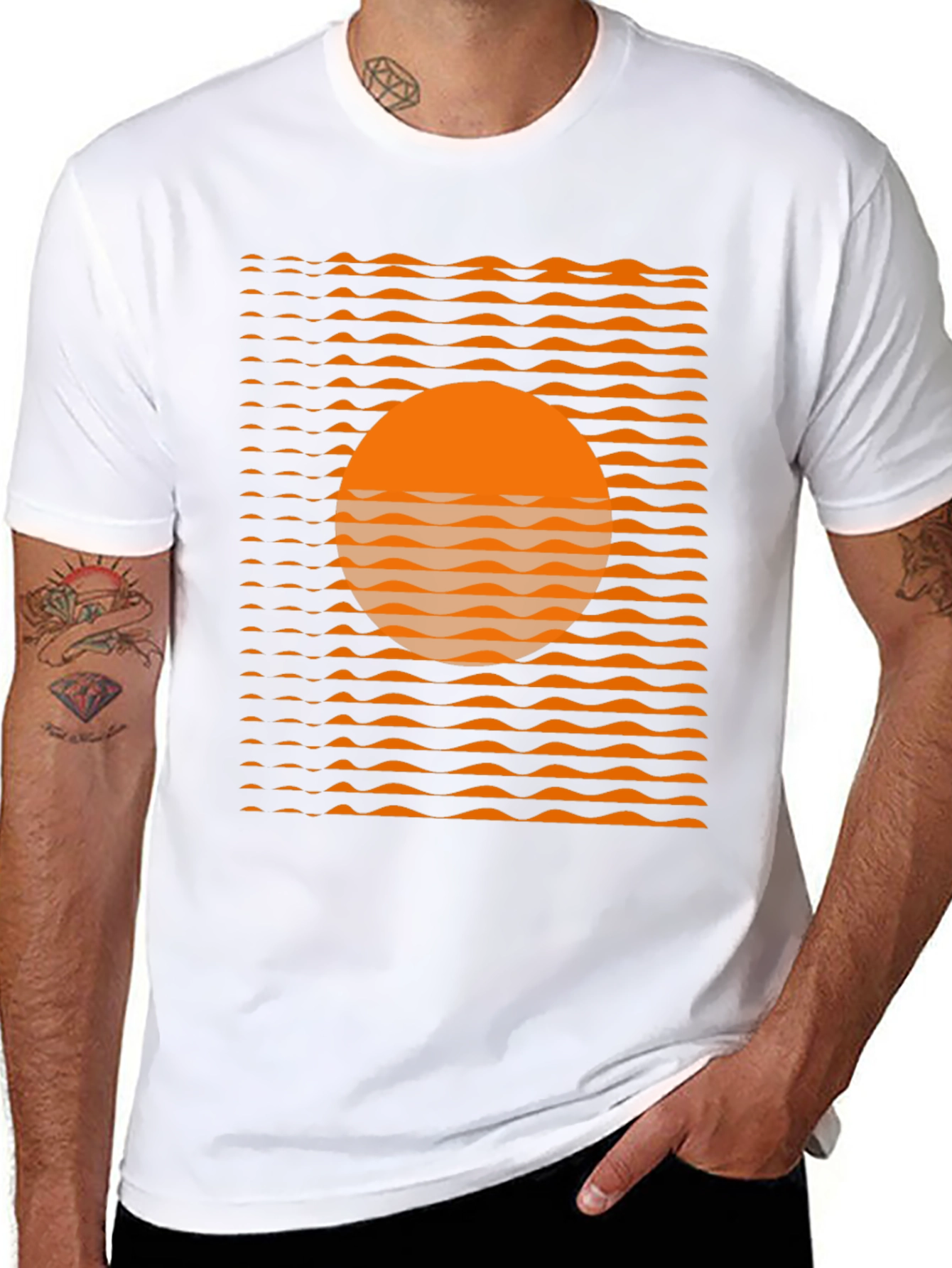 Black Retro Sunset Graphic T-Shirt view 8