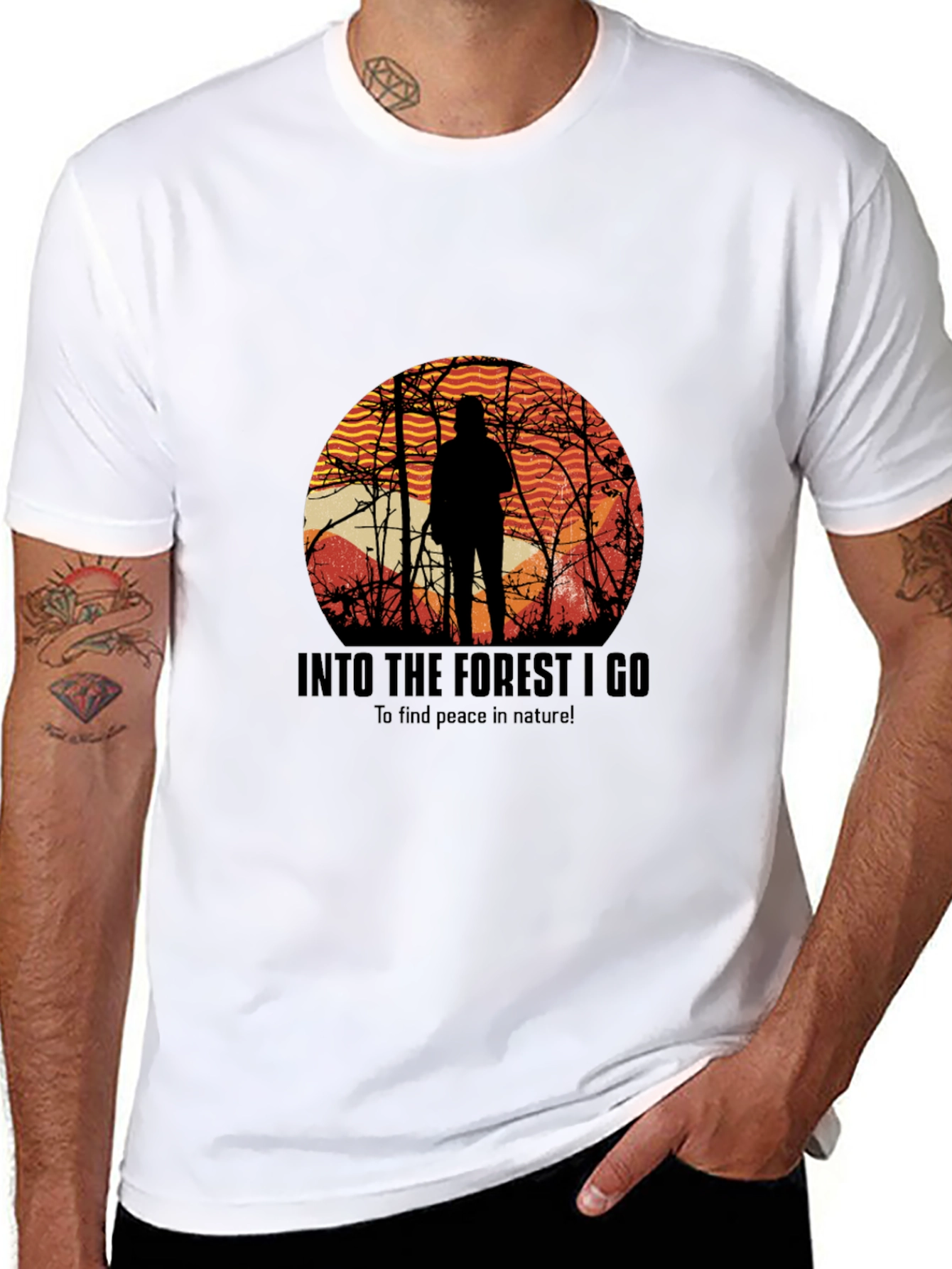 Black Into The Forest T-Shirt - Nature Graphic Tee view 8