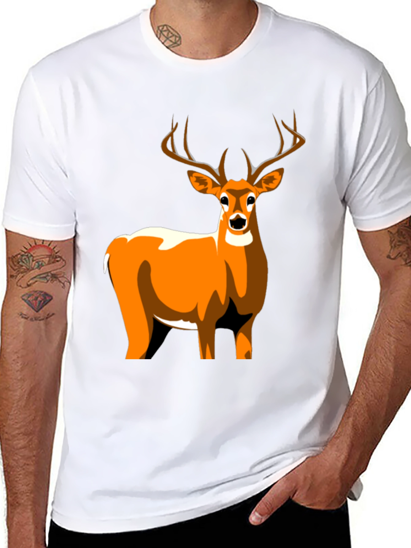Black Deer Graphic Tee - Stylish Men's T-Shirt view 8