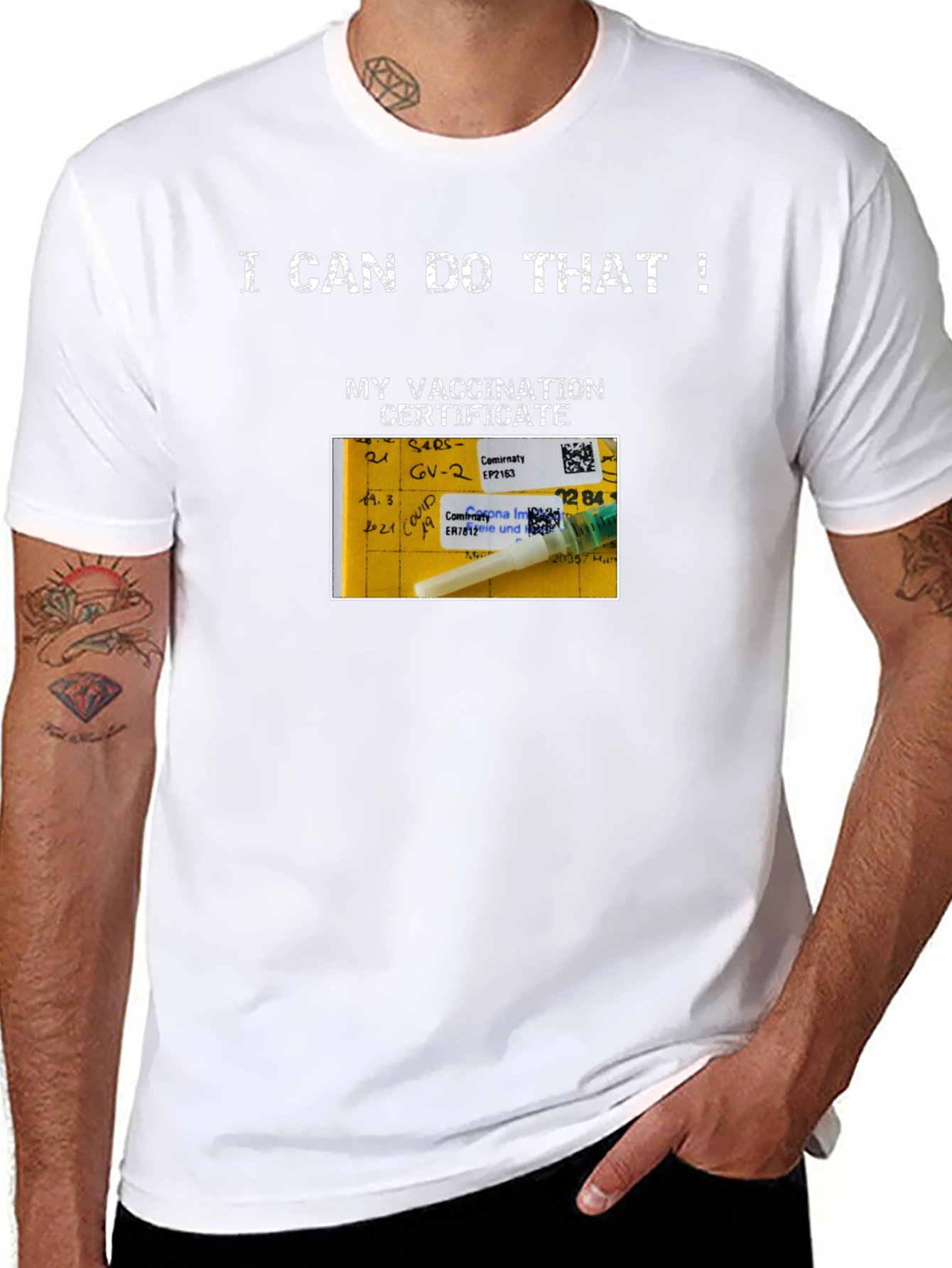 Black I Can Do That! Vaccination Certificate T-Shirt view 8