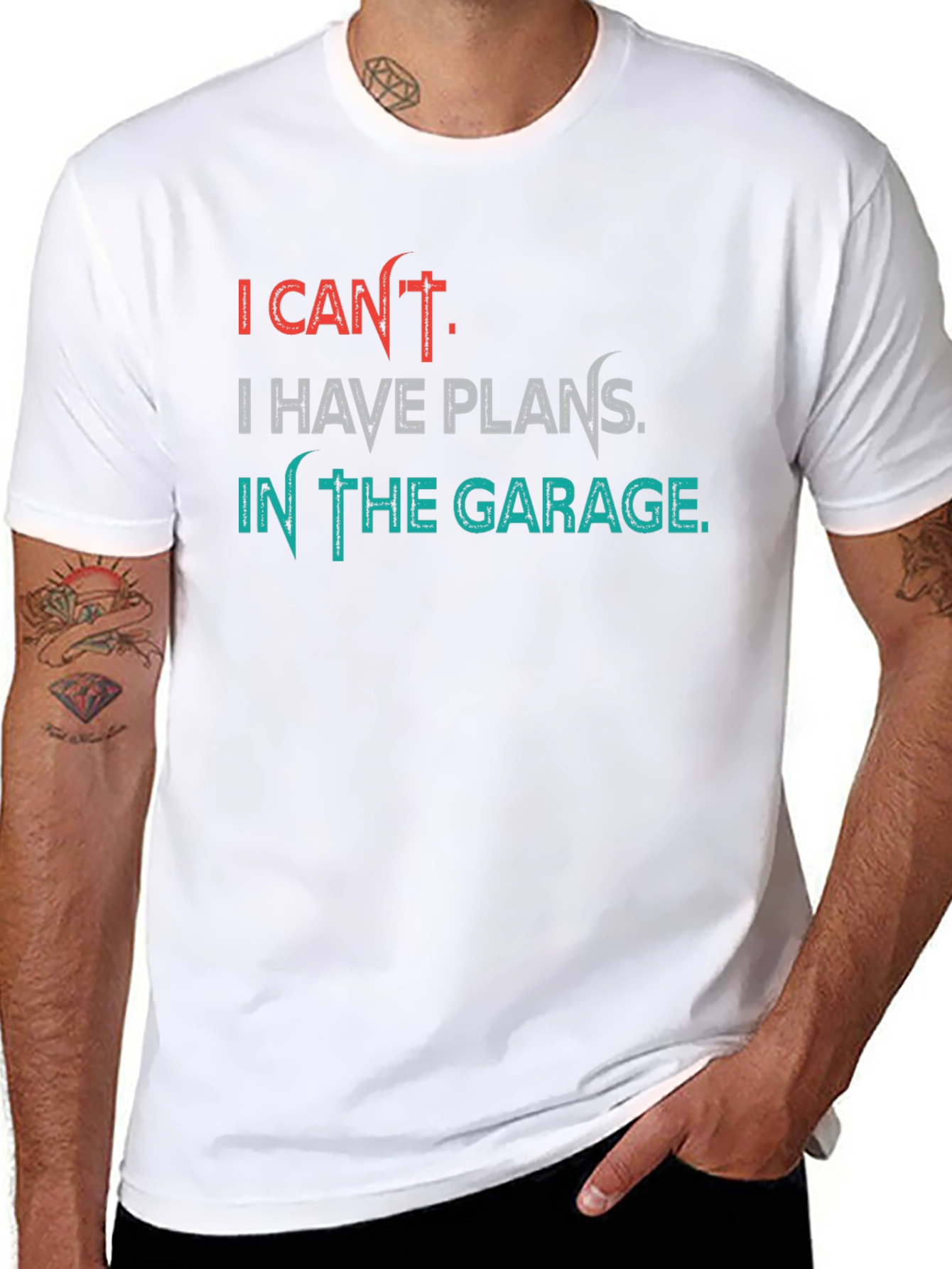 Black Garage Plans T-Shirt - I Can't, Funny Hobby Tee view 8