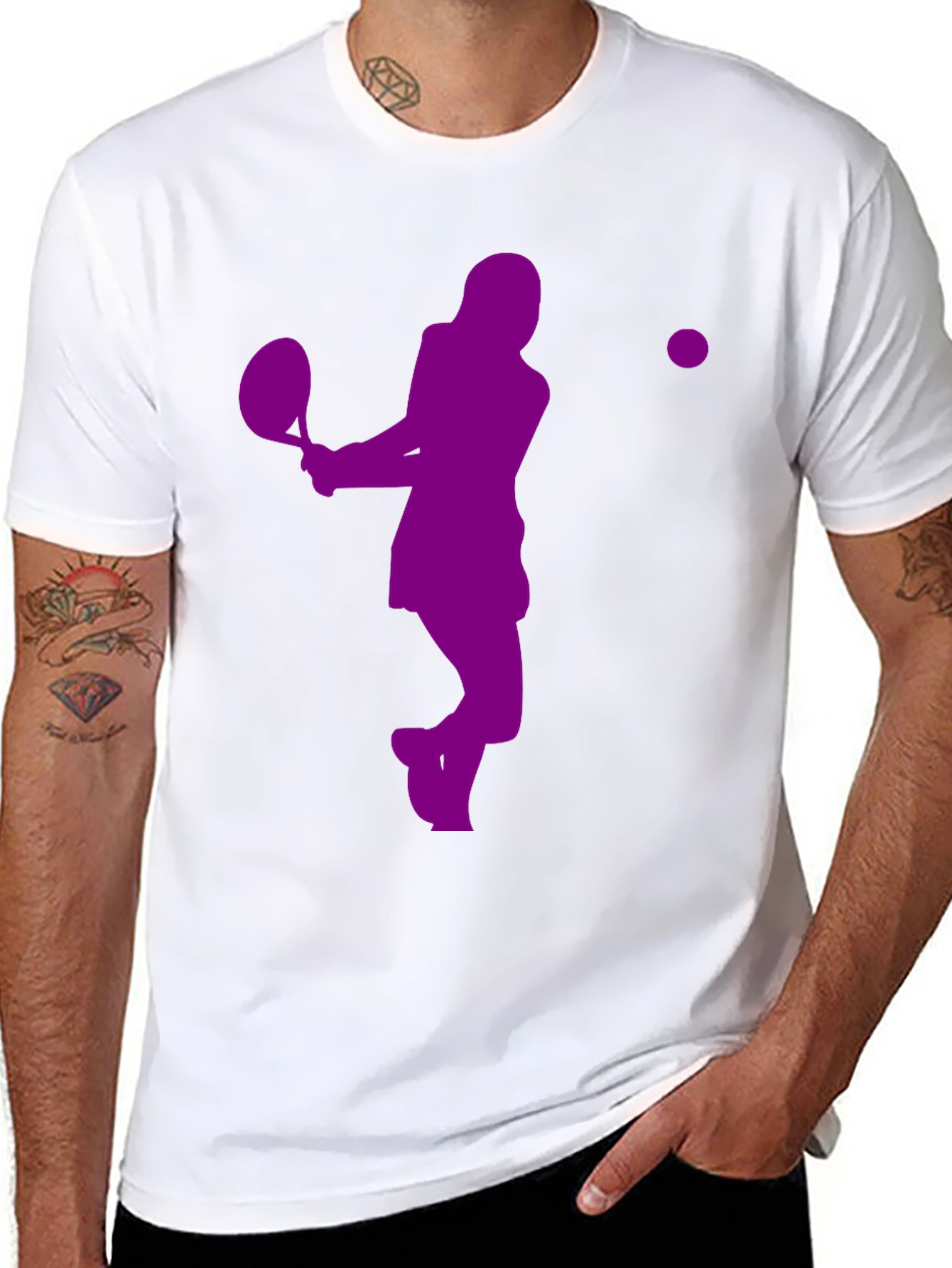 Black Tennis Player Graphic T-Shirt - Sporty Casual Style view 8