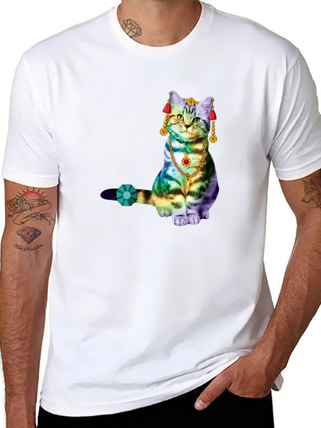 Black Cat Jewel T-Shirt - Black view 8