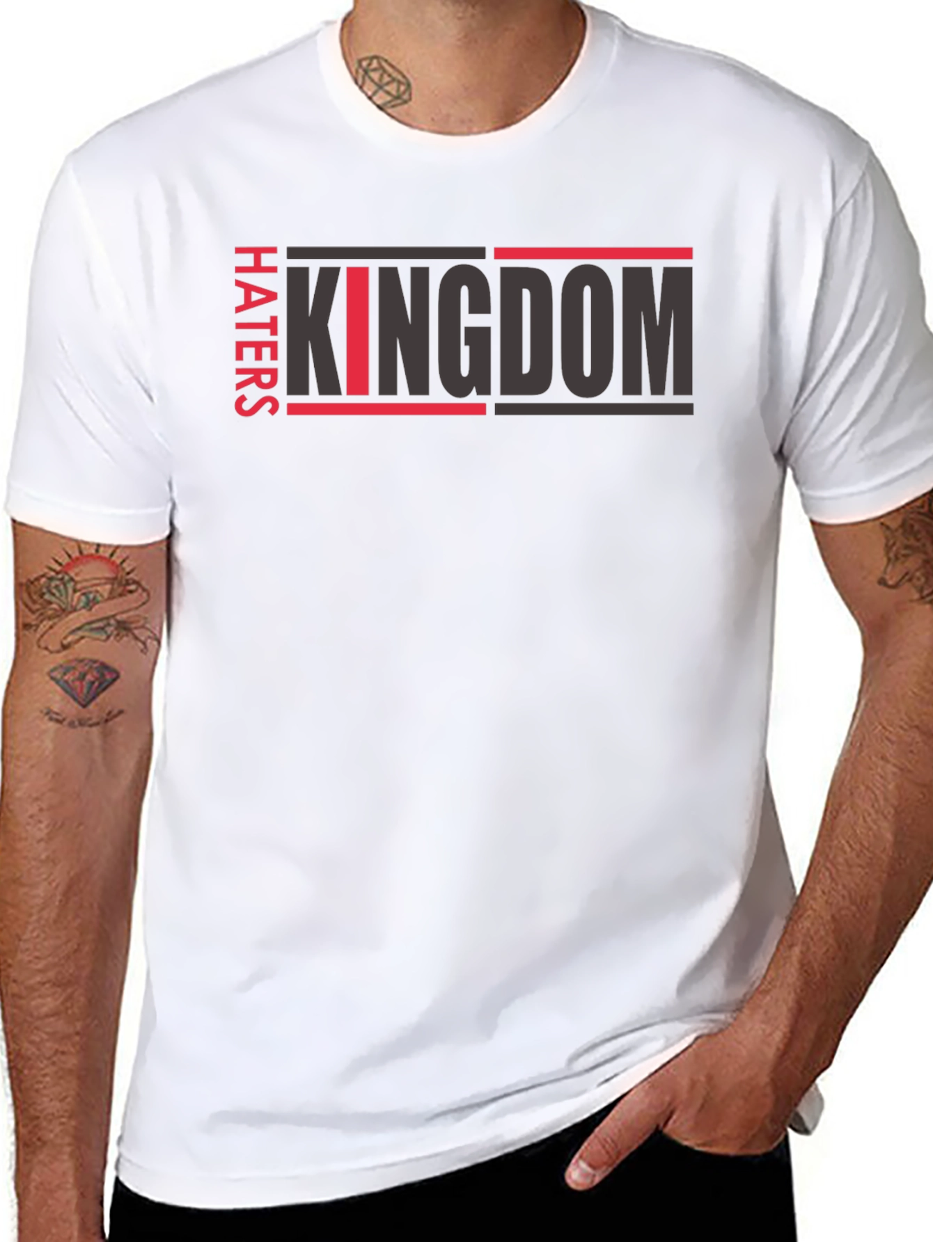 Black Haters Kingdom Graphic T-Shirt | Mens Black Tee view 8