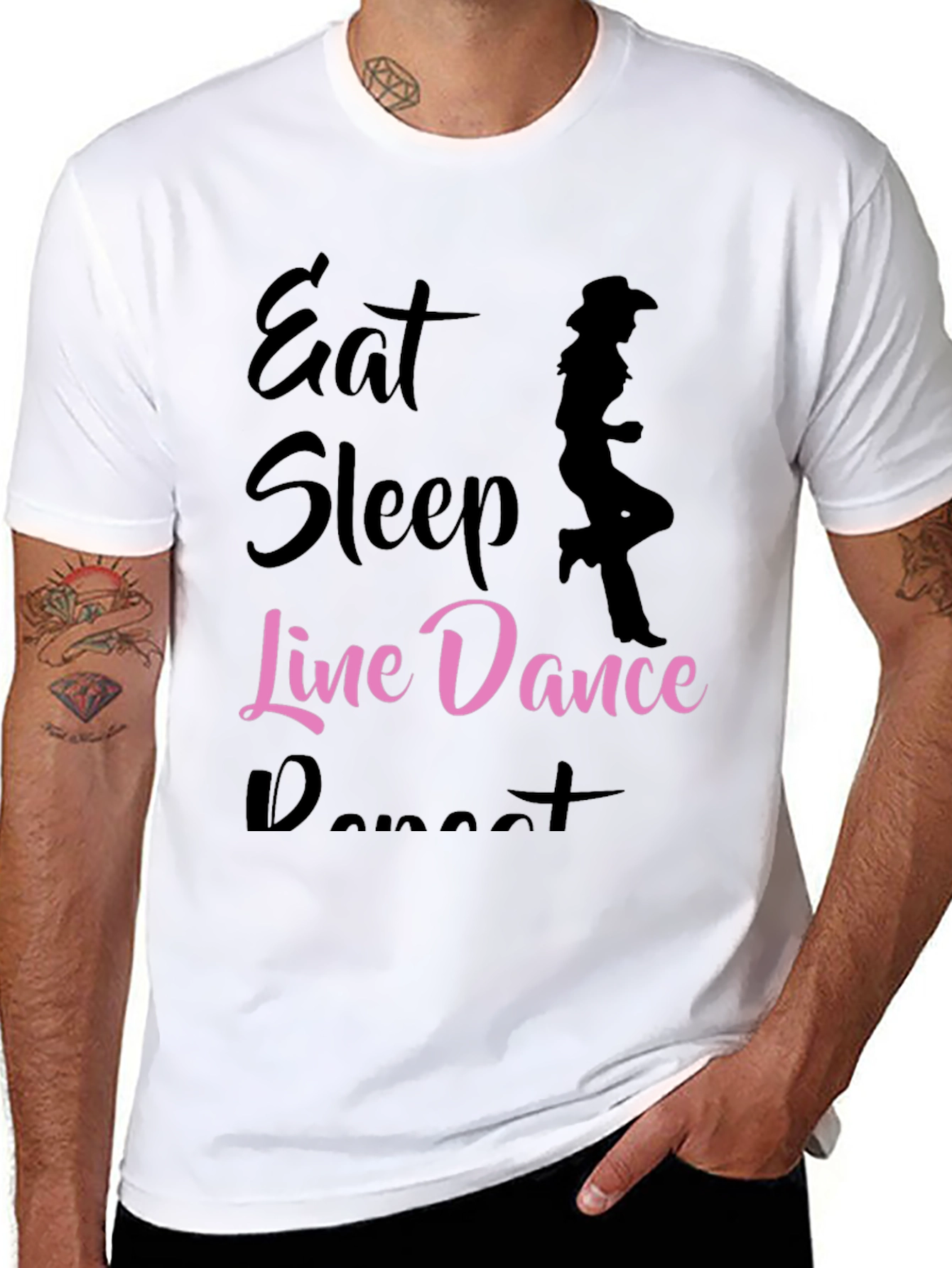 Black Eat Sleep Line Dance Repeat T-Shirt view 8
