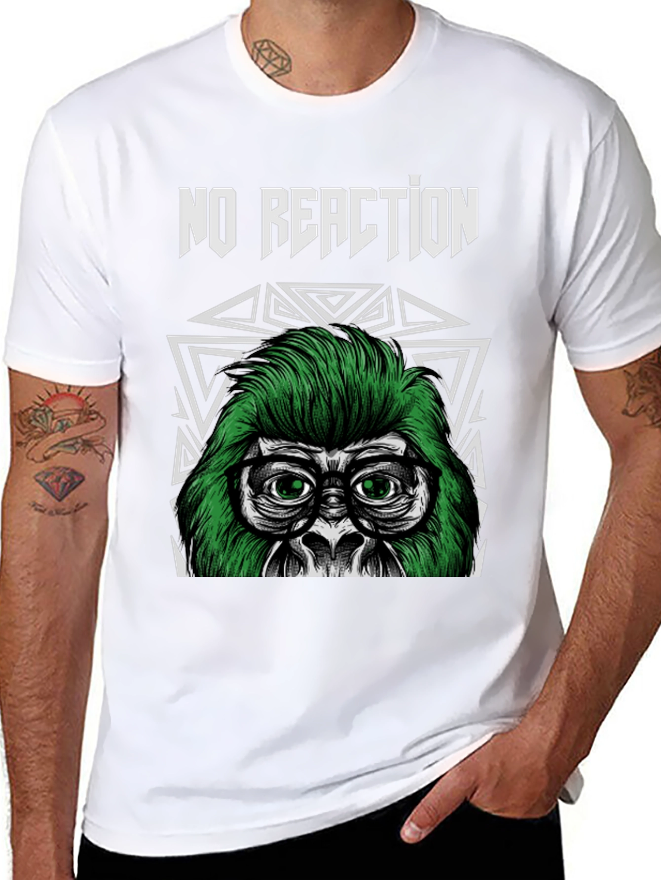 Black No Reaction Gorilla Graphic Tee view 8