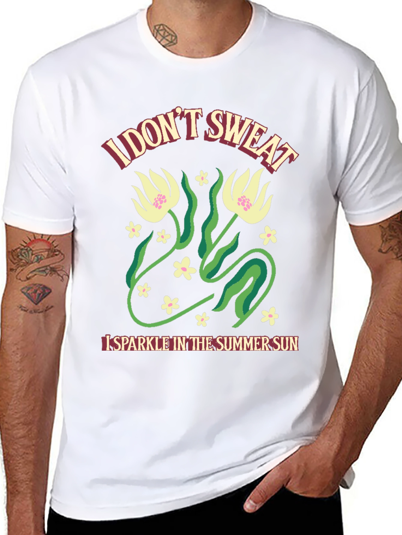 Black I Don't Sweat Summer Fun T-Shirt view 8