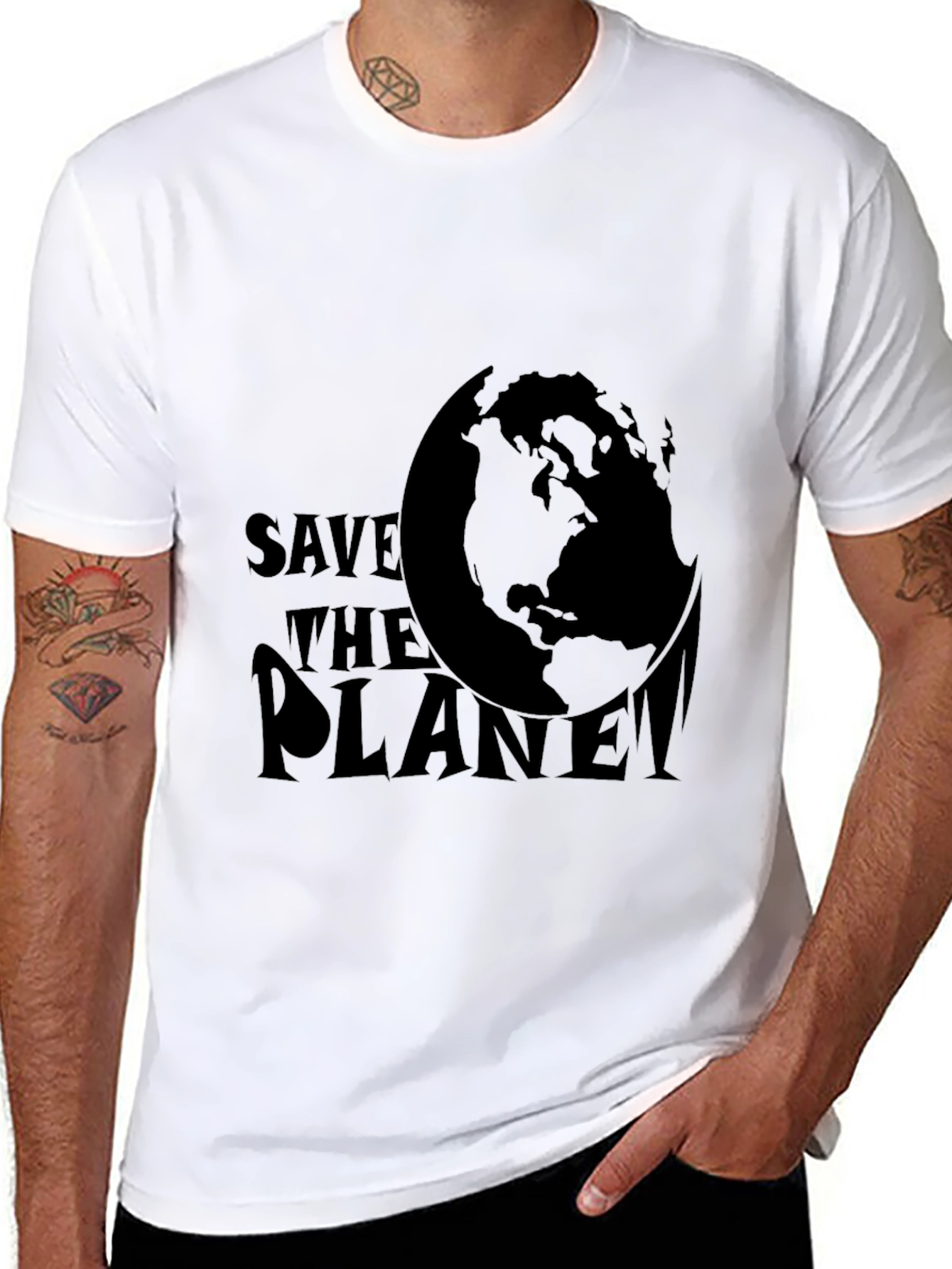 Black Save The Planet T-Shirt - Earth Day Tee view 8