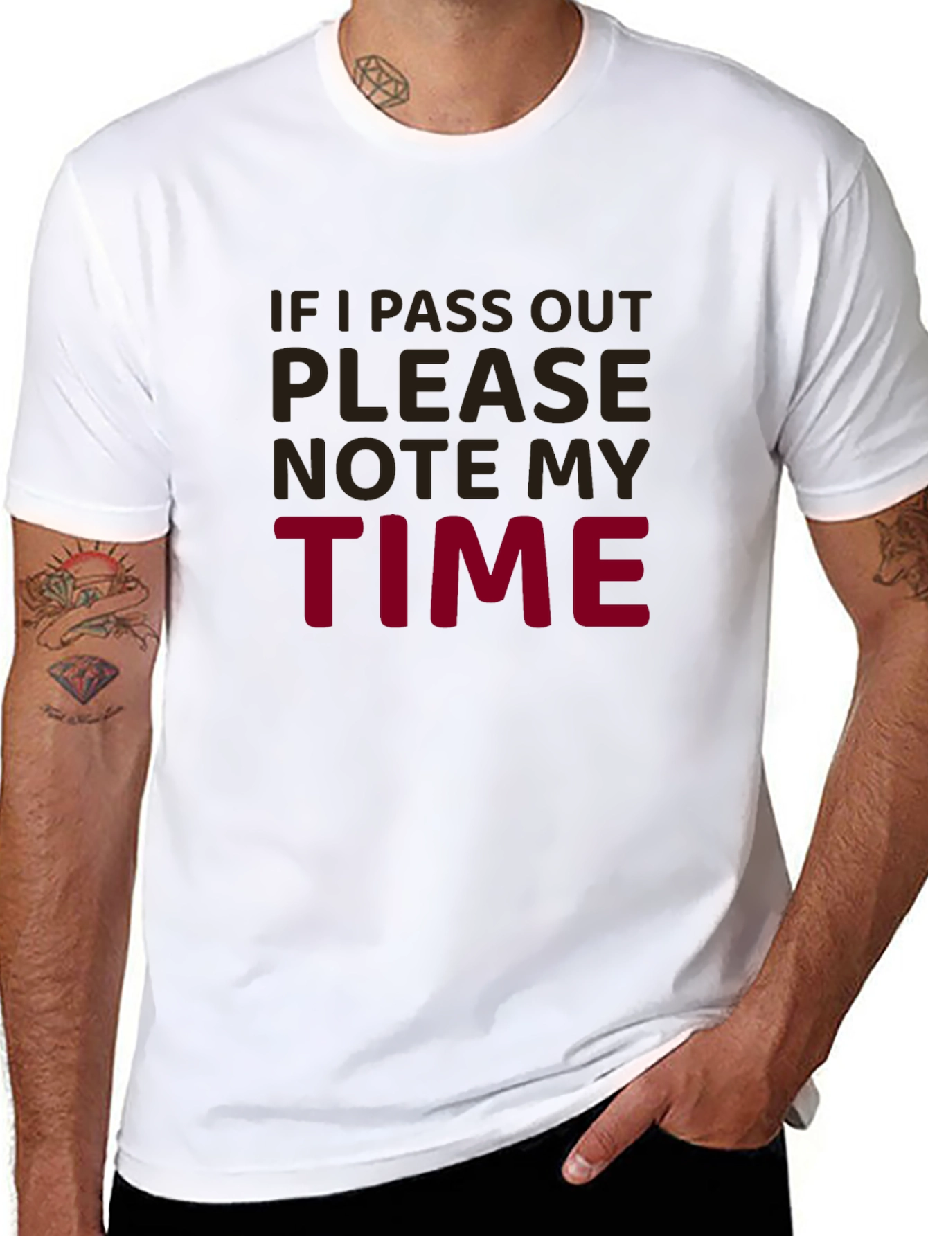 Black Funny Running Shirt - "If I Pass Out Note My Time" view 8